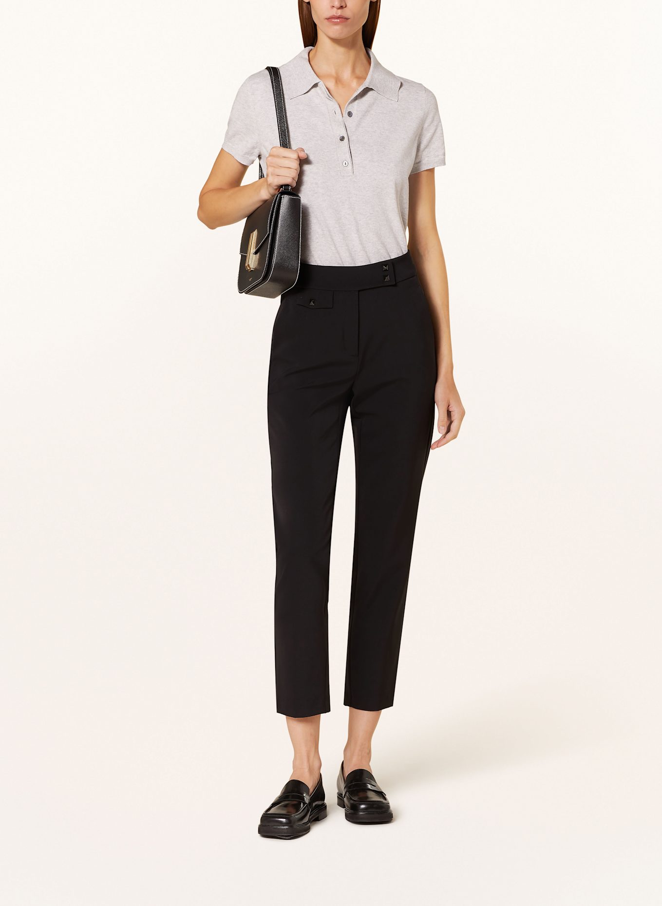 CAMBIO Trousers SCARLET with rivets: BLACK