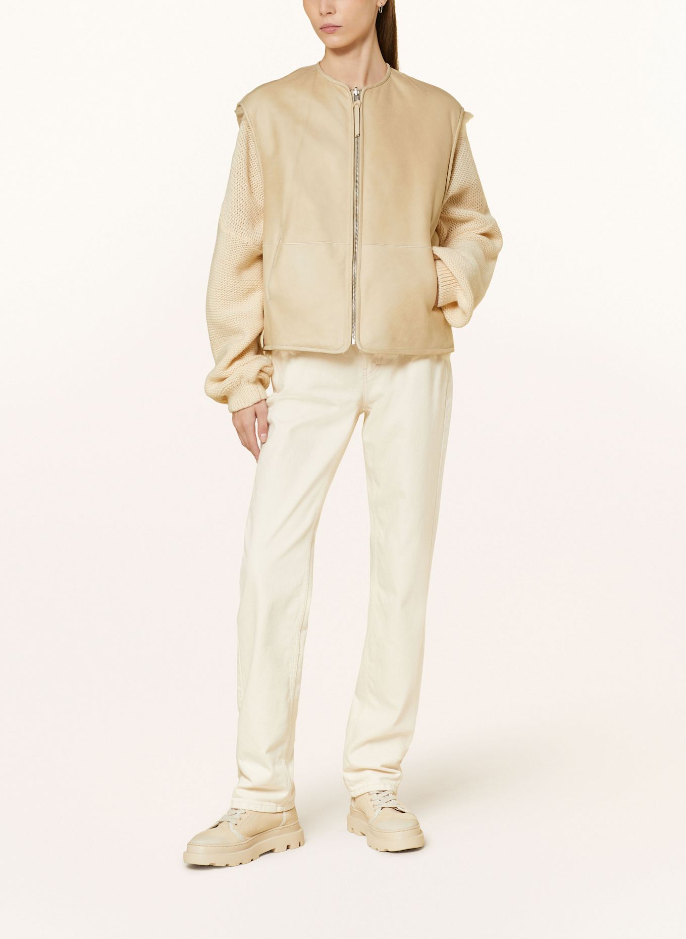 CLOSED Kamizelka skórzana dwustronna: JASNOBRĄZOWY