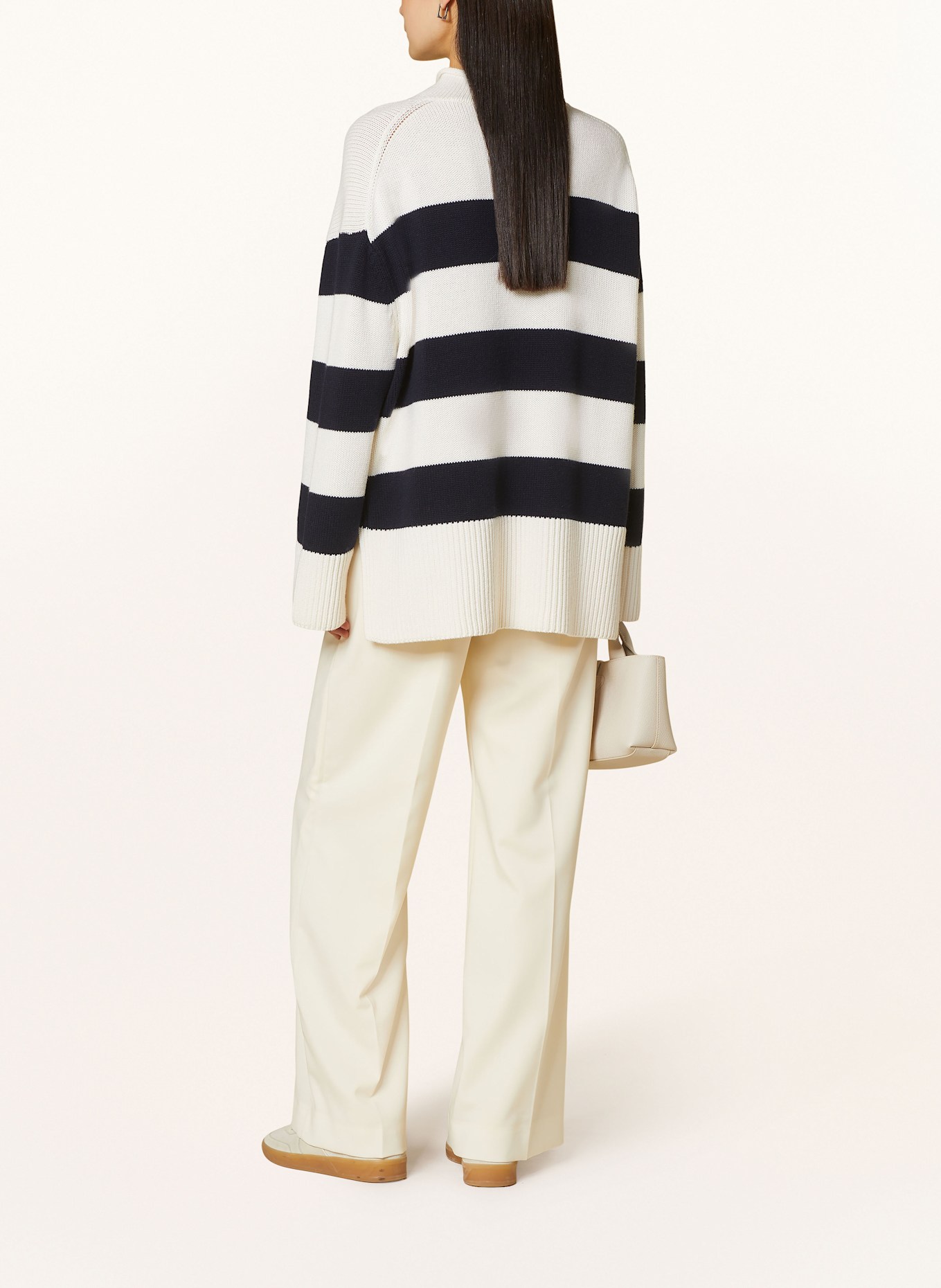 VINCE Sweter oversize: ECRU/ GRANATOWY