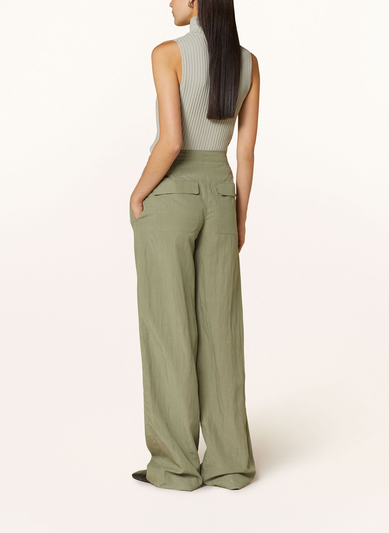 VINCE Spodnie marlena: OLIWKOWY