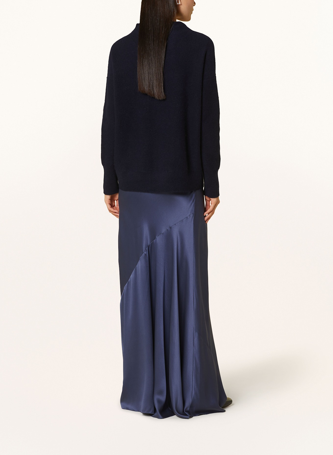 VINCE Satin skirt: DARK BLUE