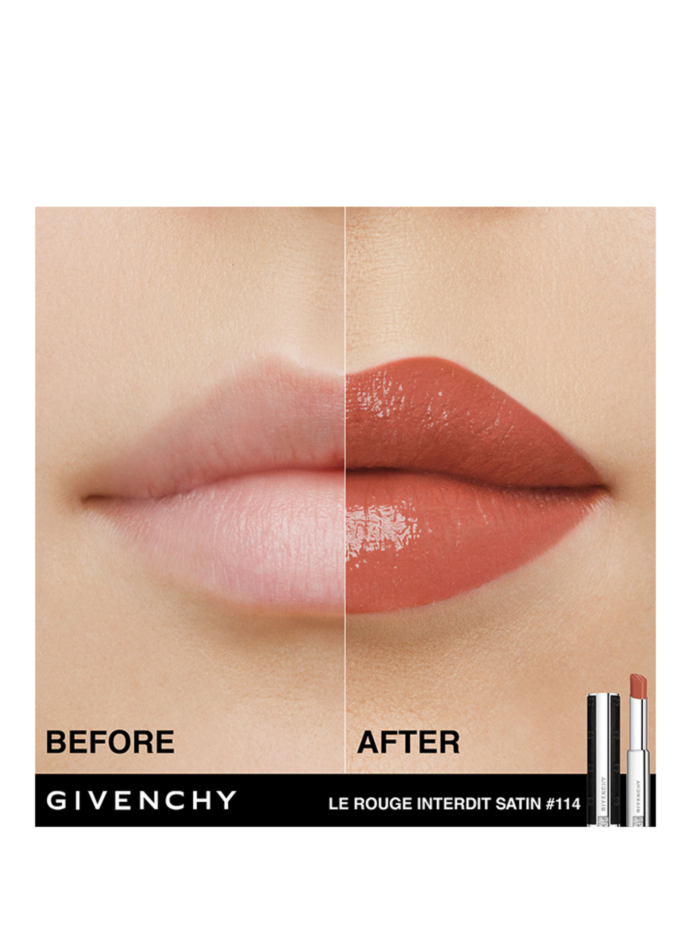 GIVENCHY LE ROUGE INTERDIT SATIN: 114 NUDE AMANDE