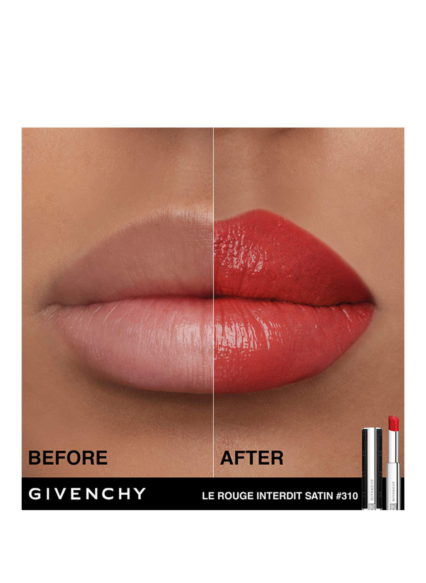 GIVENCHY LE ROUGE INTERDIT SATIN: 310 ROUGE INCANDESCENT