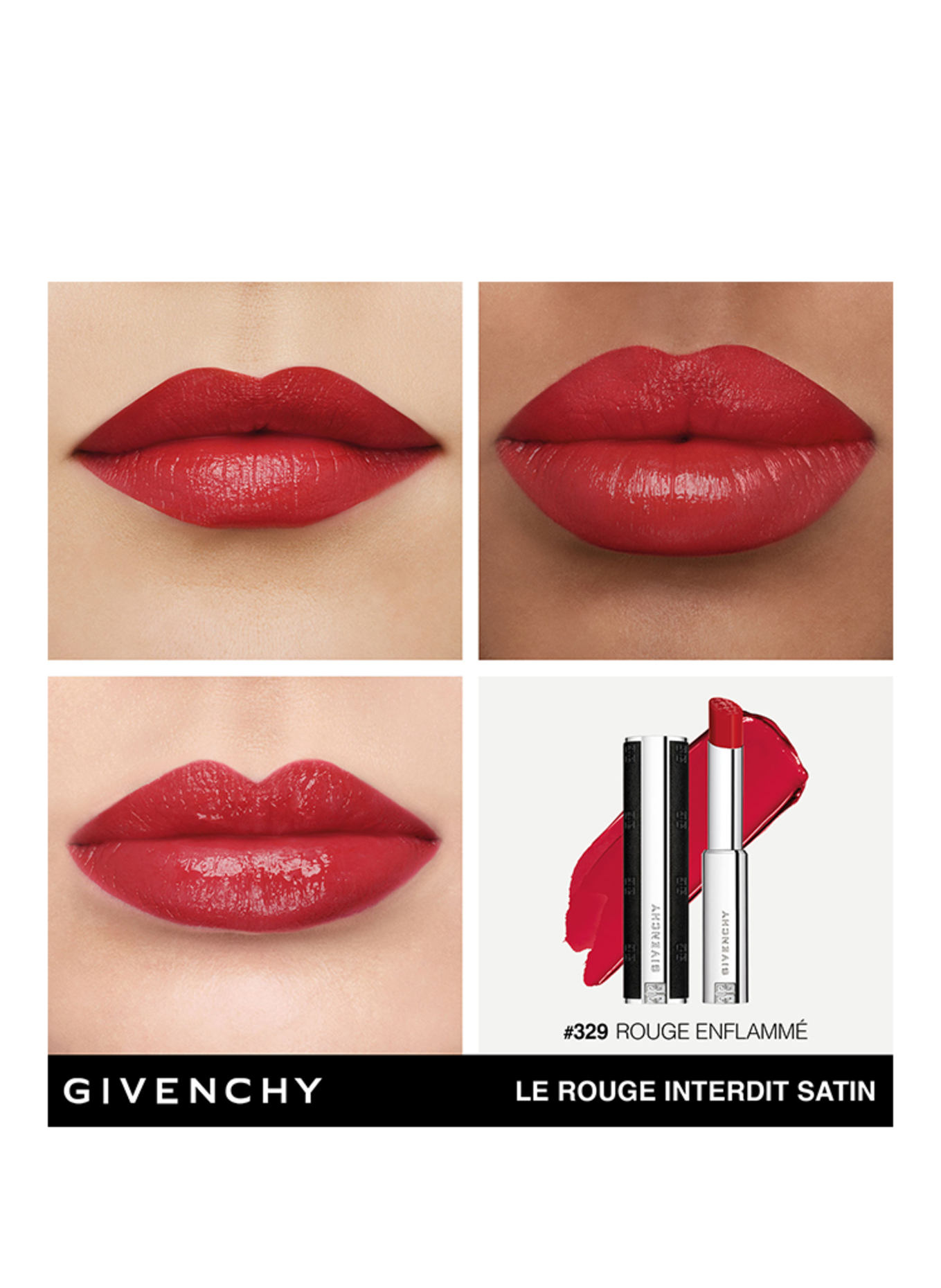 GIVENCHY LE ROUGE INTERDIT SATIN: 329 ROUGE ENFLAMMÉ