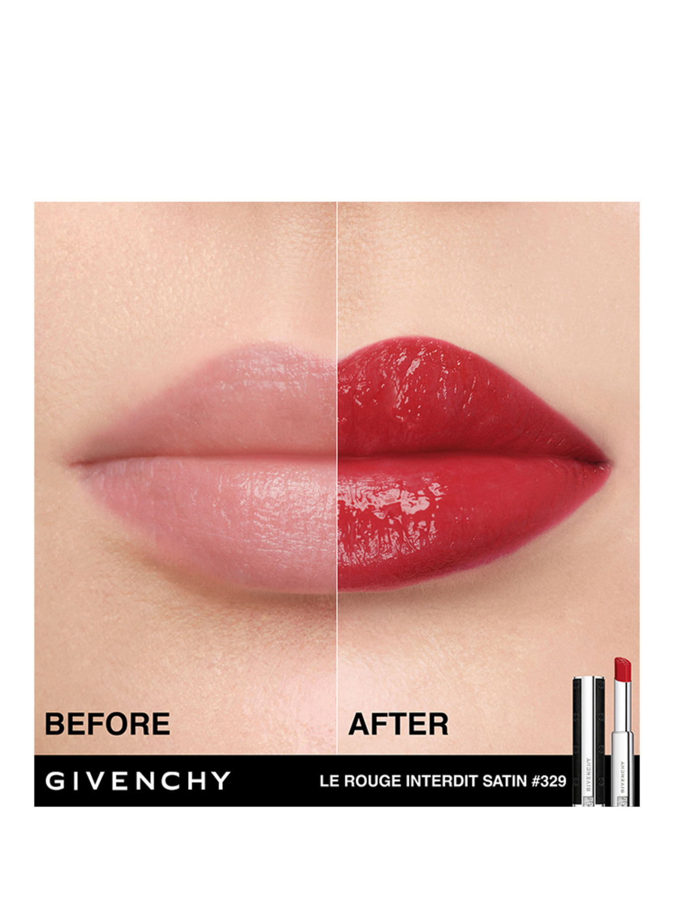 GIVENCHY LE ROUGE INTERDIT SATIN: 329 ROUGE ENFLAMMÉ