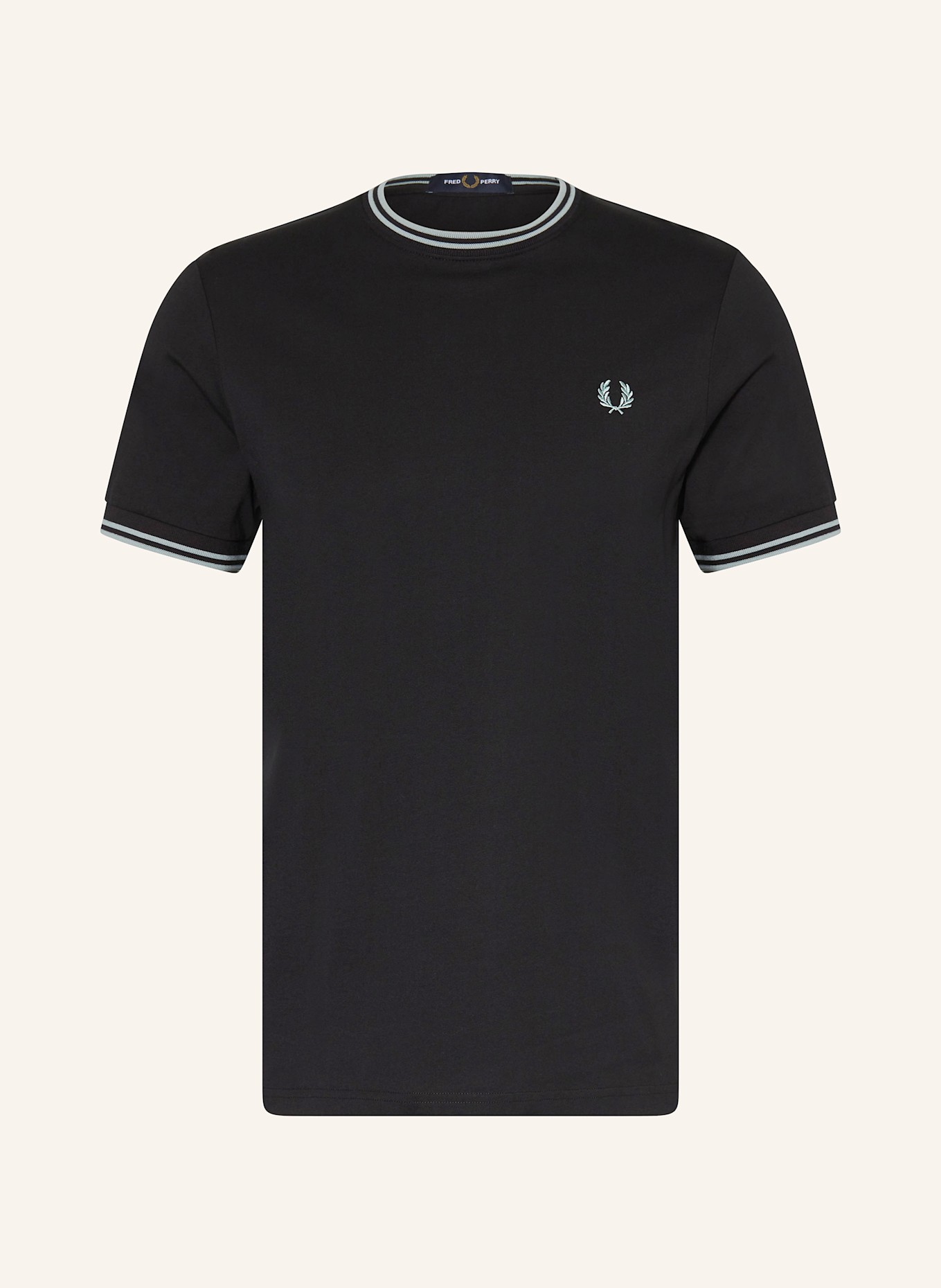 FRED PERRY T-shirt: BLACK / BLUE GRAY