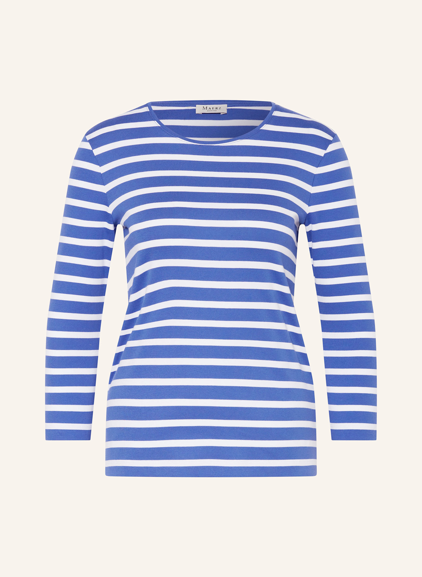 MAERZ MUENCHEN Shirt mit 3/4-Arm, Farbe: WEISS/ BLAU (Bild 1)