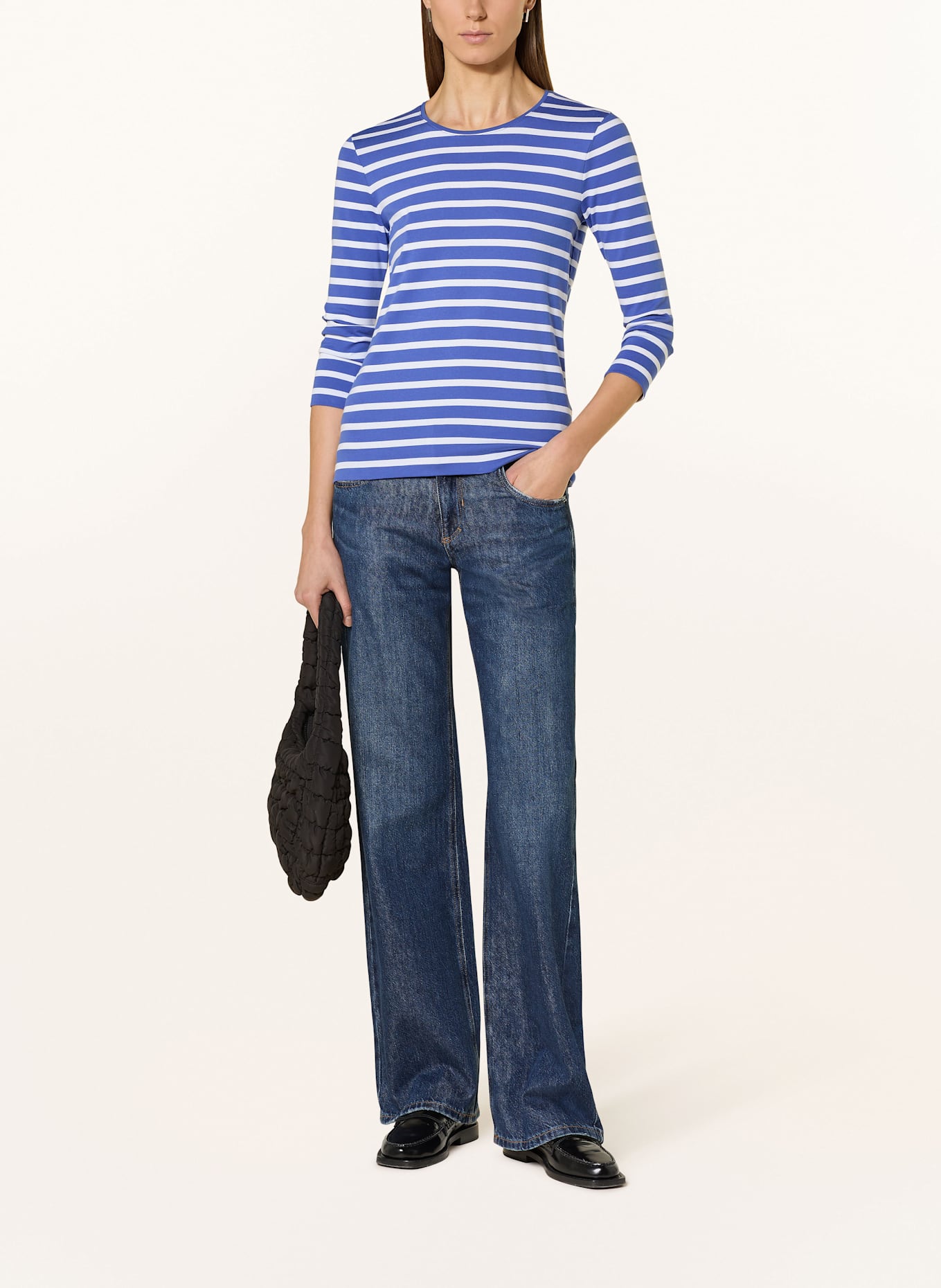 MAERZ MUENCHEN Shirt mit 3/4-Arm, Farbe: WEISS/ BLAU (Bild 2)