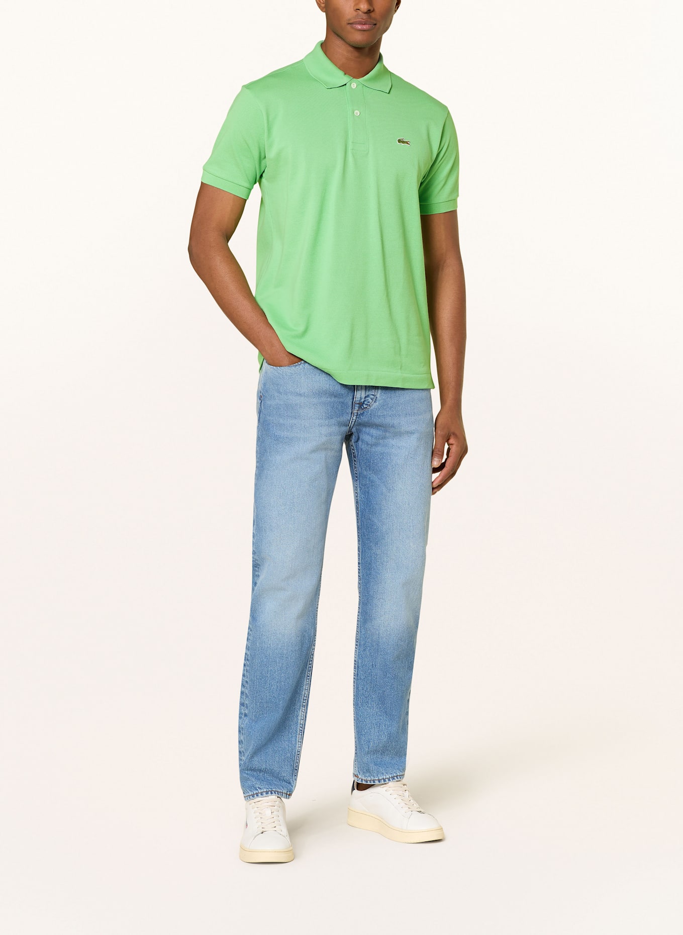 LACOSTE Polokošile z piké Classic Fit: SVĚTLE ZELENÁ