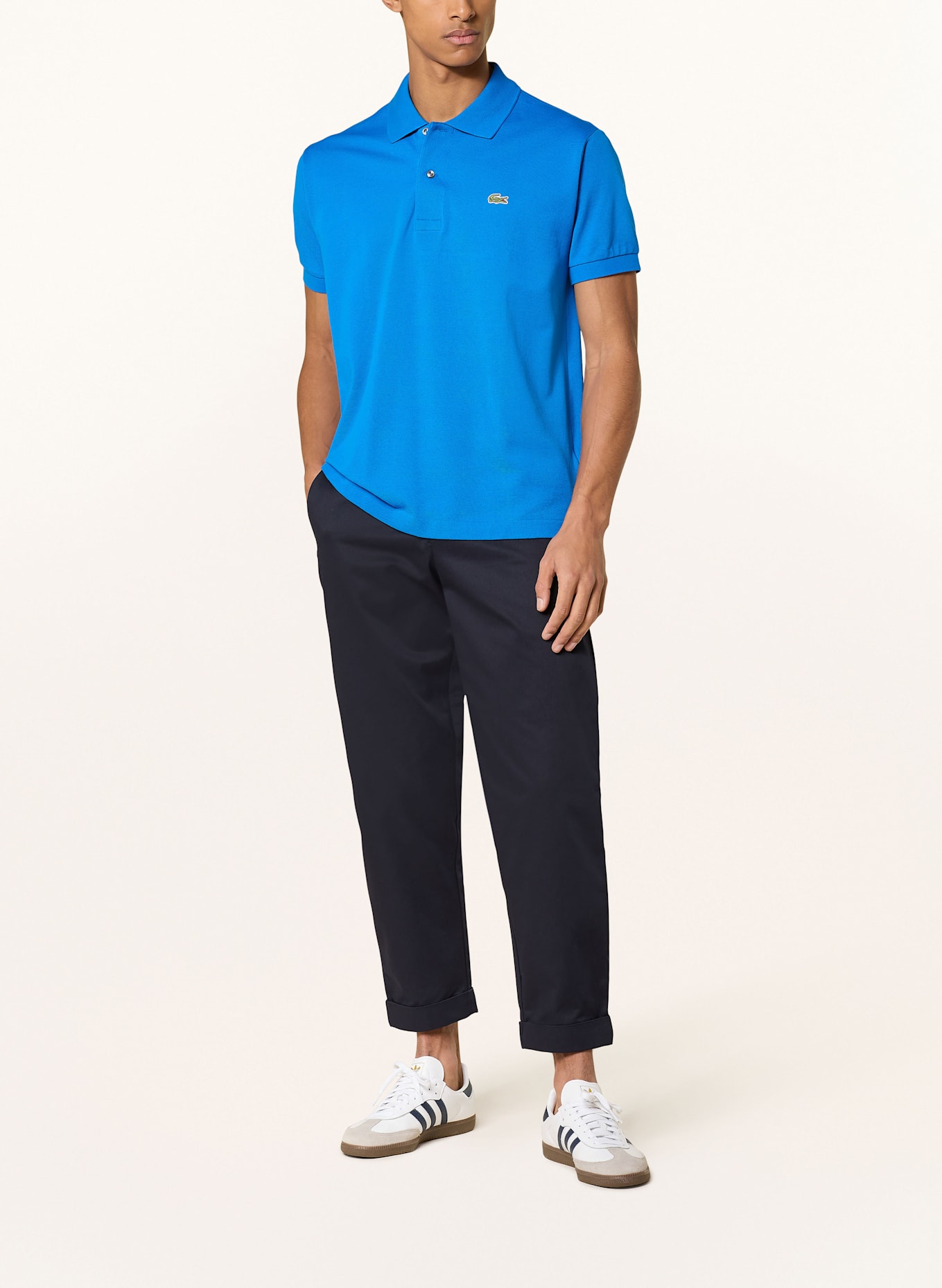 LACOSTE Piqué-Poloshirt Classic Fit: BLAU