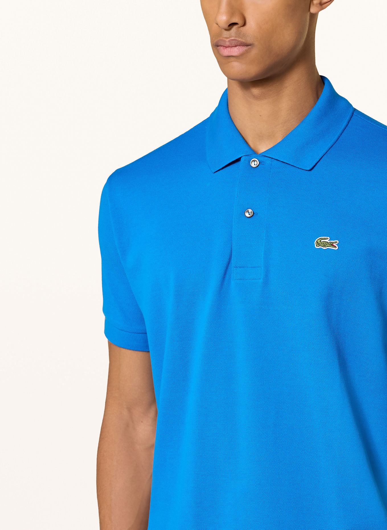 LACOSTE Piqué-Poloshirt Classic Fit: BLAU