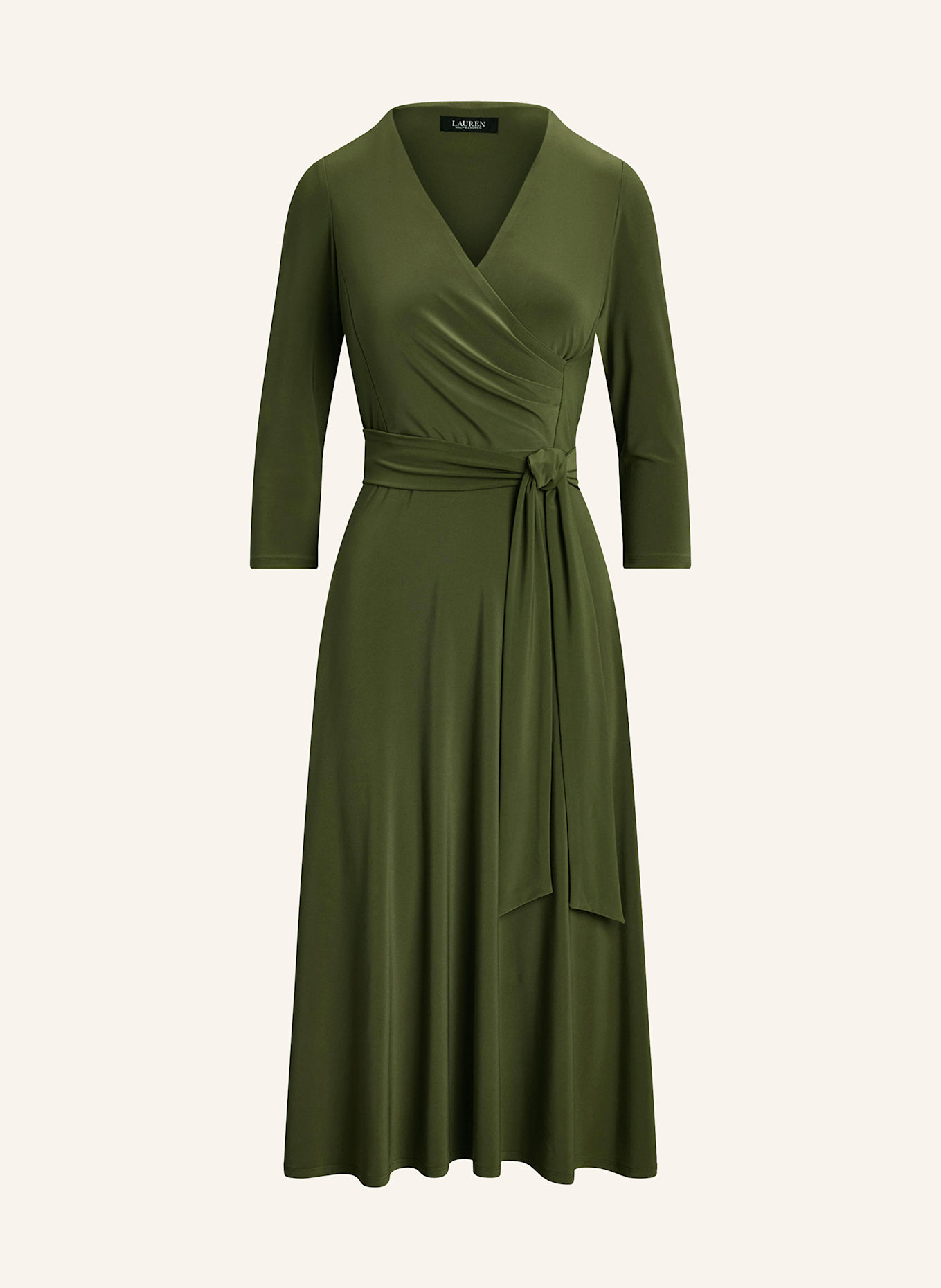 LAUREN RALPH LAUREN Dress with 3/4 sleeves: OLIVE