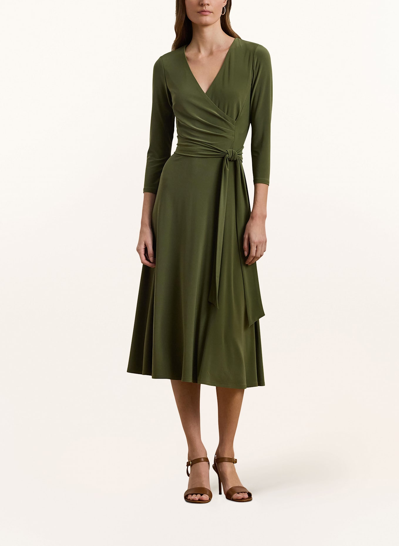 LAUREN RALPH LAUREN Dress with 3/4 sleeves: OLIVE