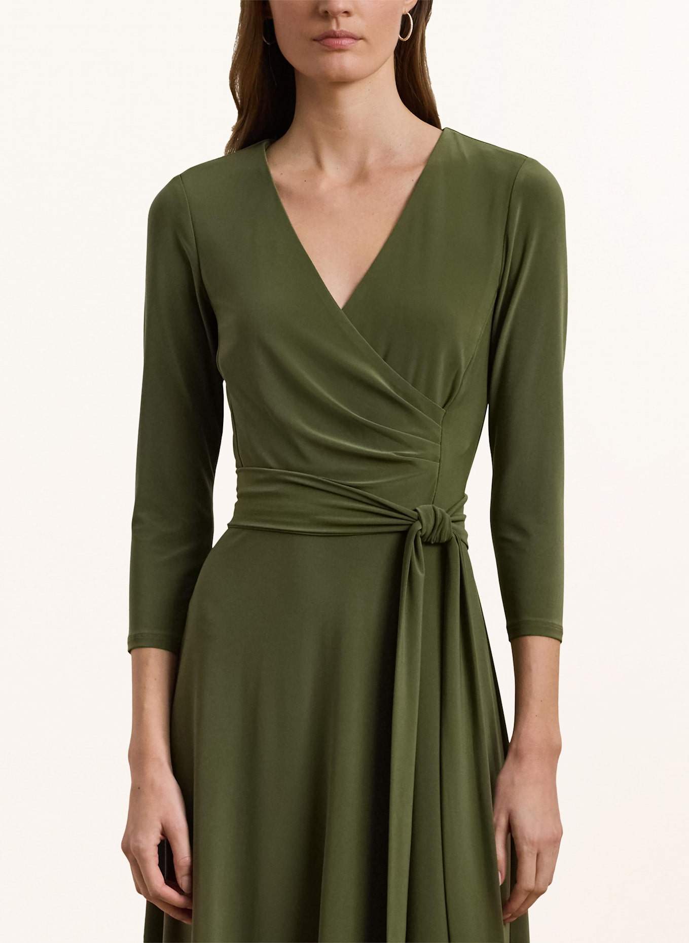 LAUREN RALPH LAUREN Dress with 3/4 sleeves: OLIVE