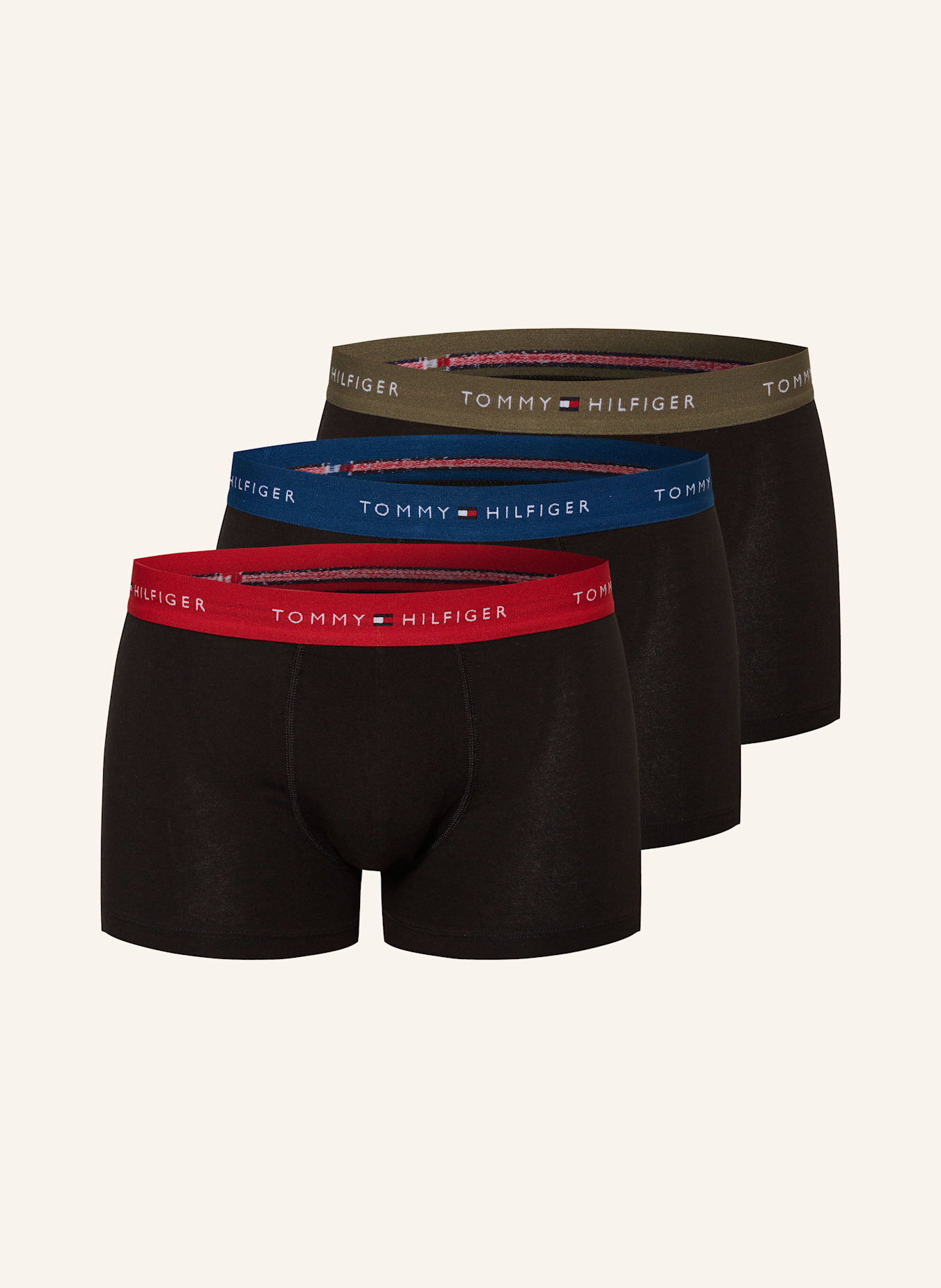 TOMMY HILFIGER 3er-Pack Boxershorts: SCHWARZ