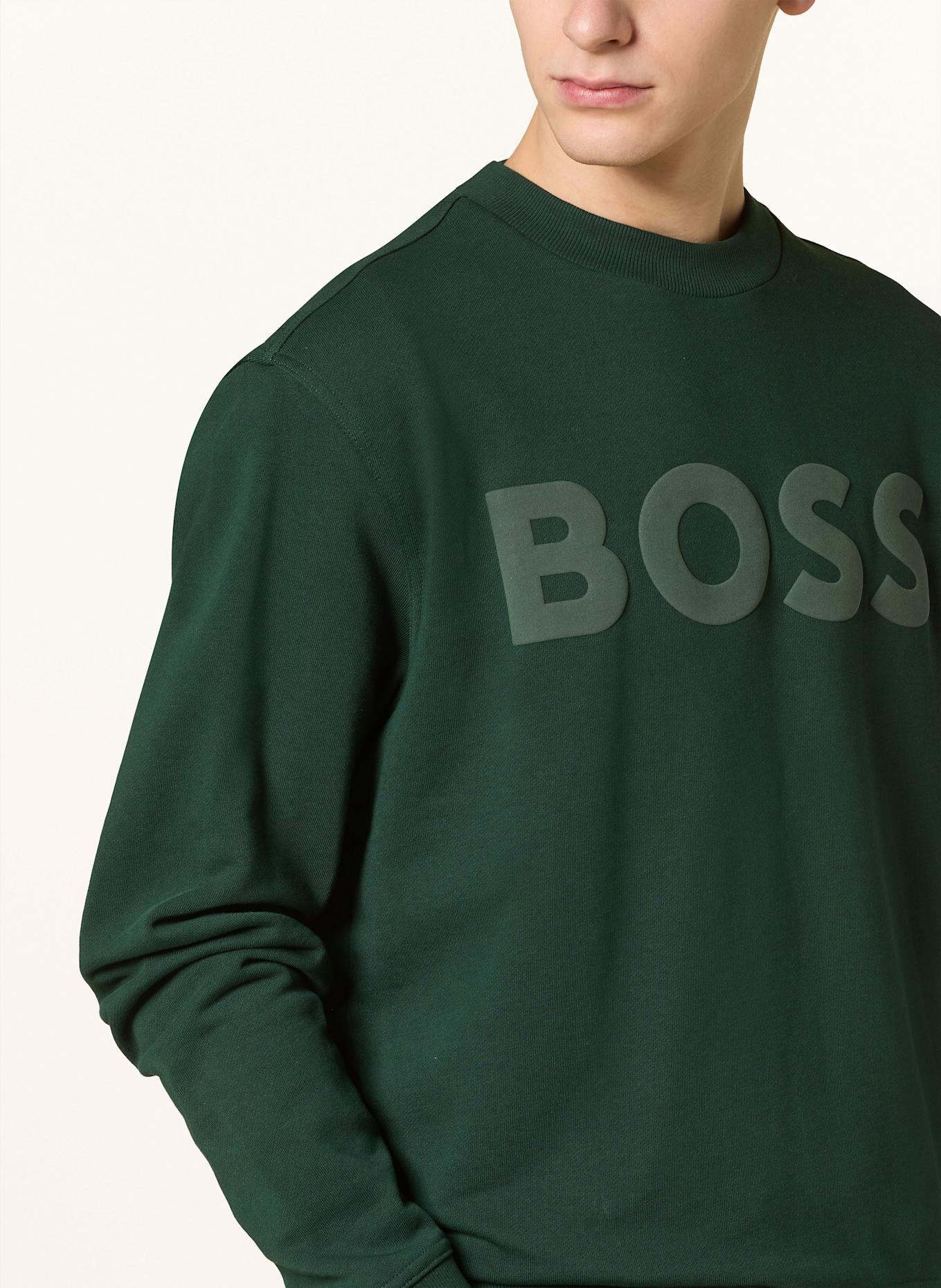 BOSS Sweatshirt WEBASICCREW: DUNKELGRÜN