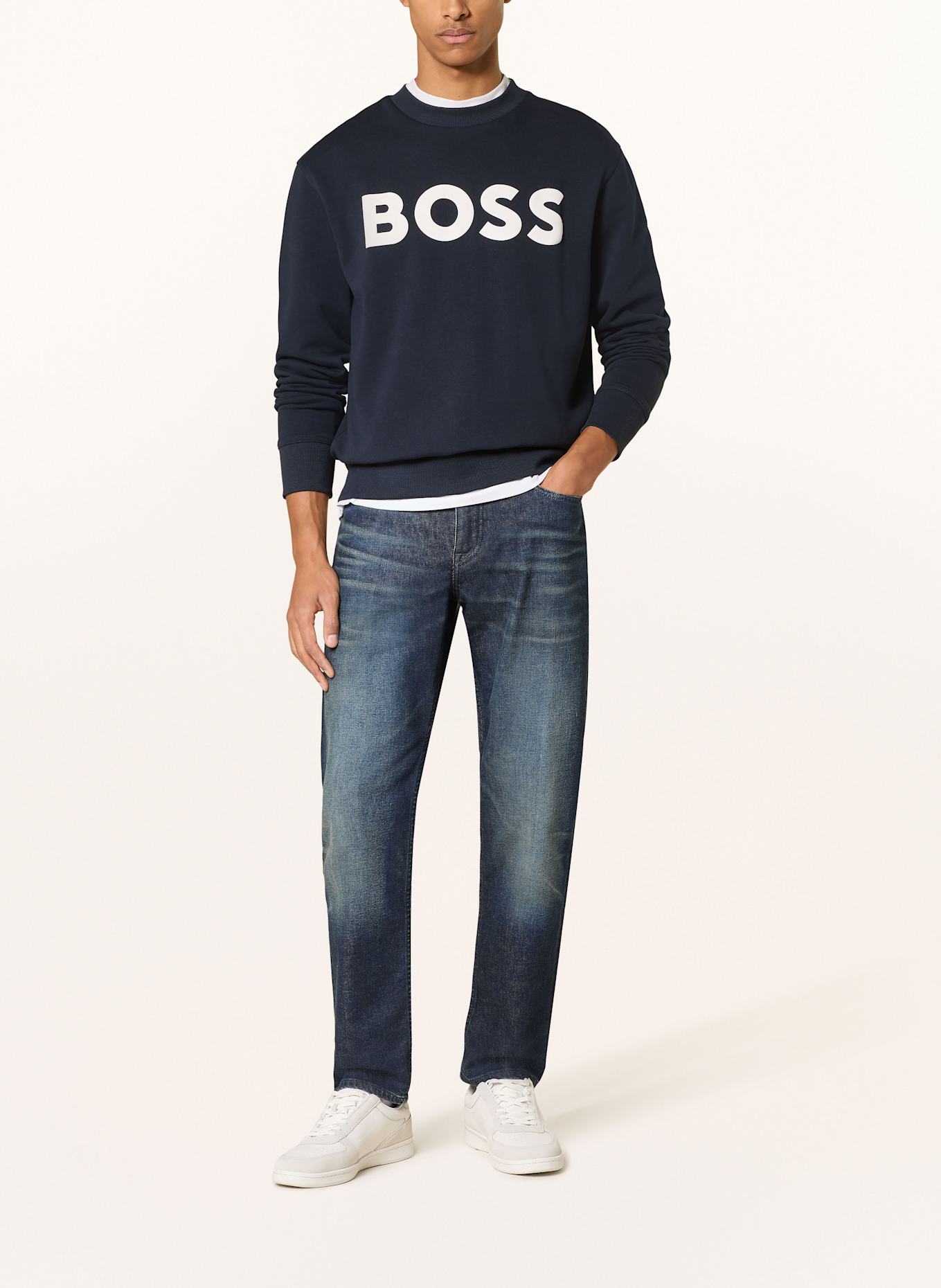 BOSS Sweatshirt WEBASICCREW: DUNKELBLAU