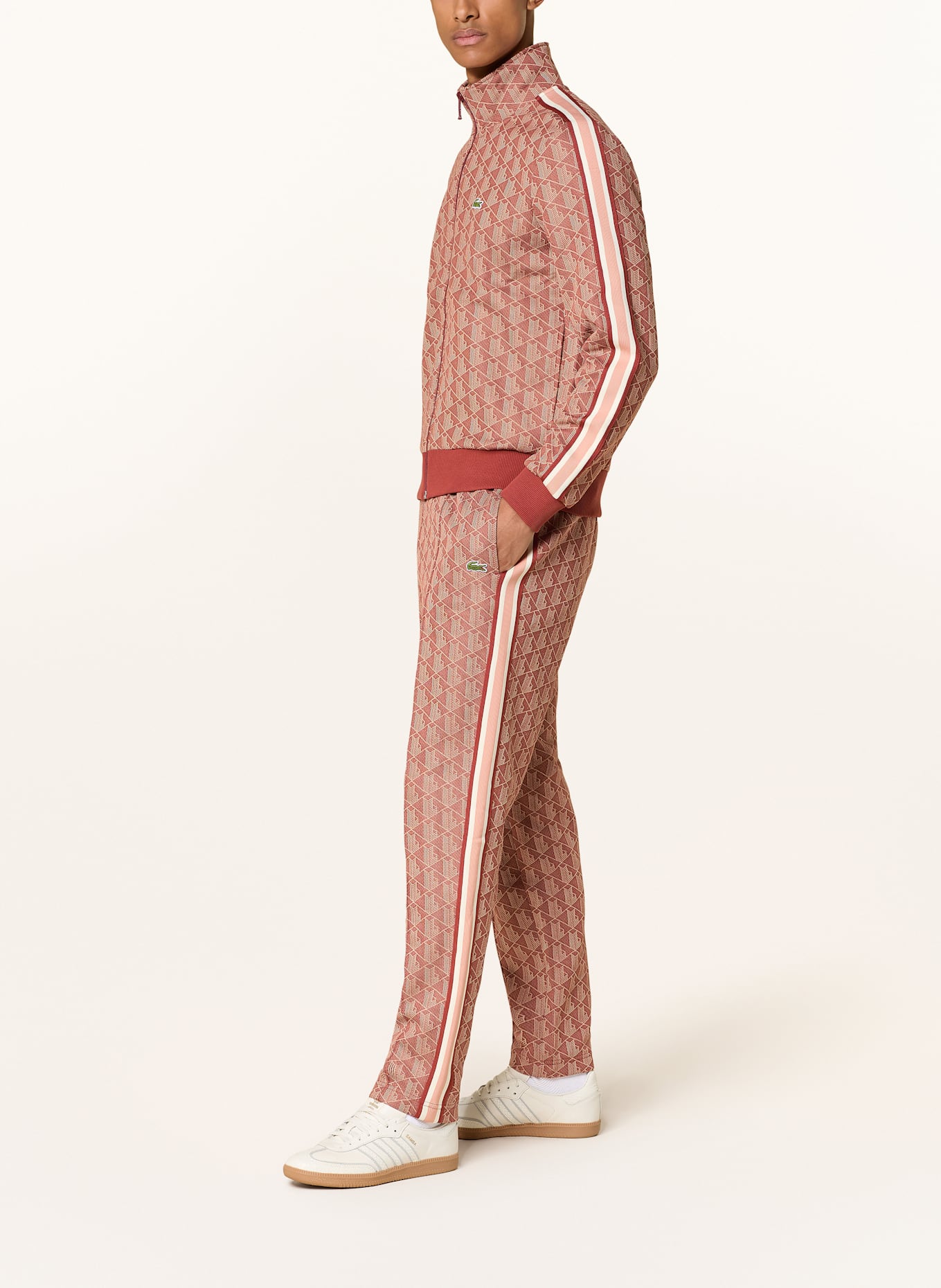 LACOSTE Track Pants: DUNKELORANGE/ LACHS/ BRAUN