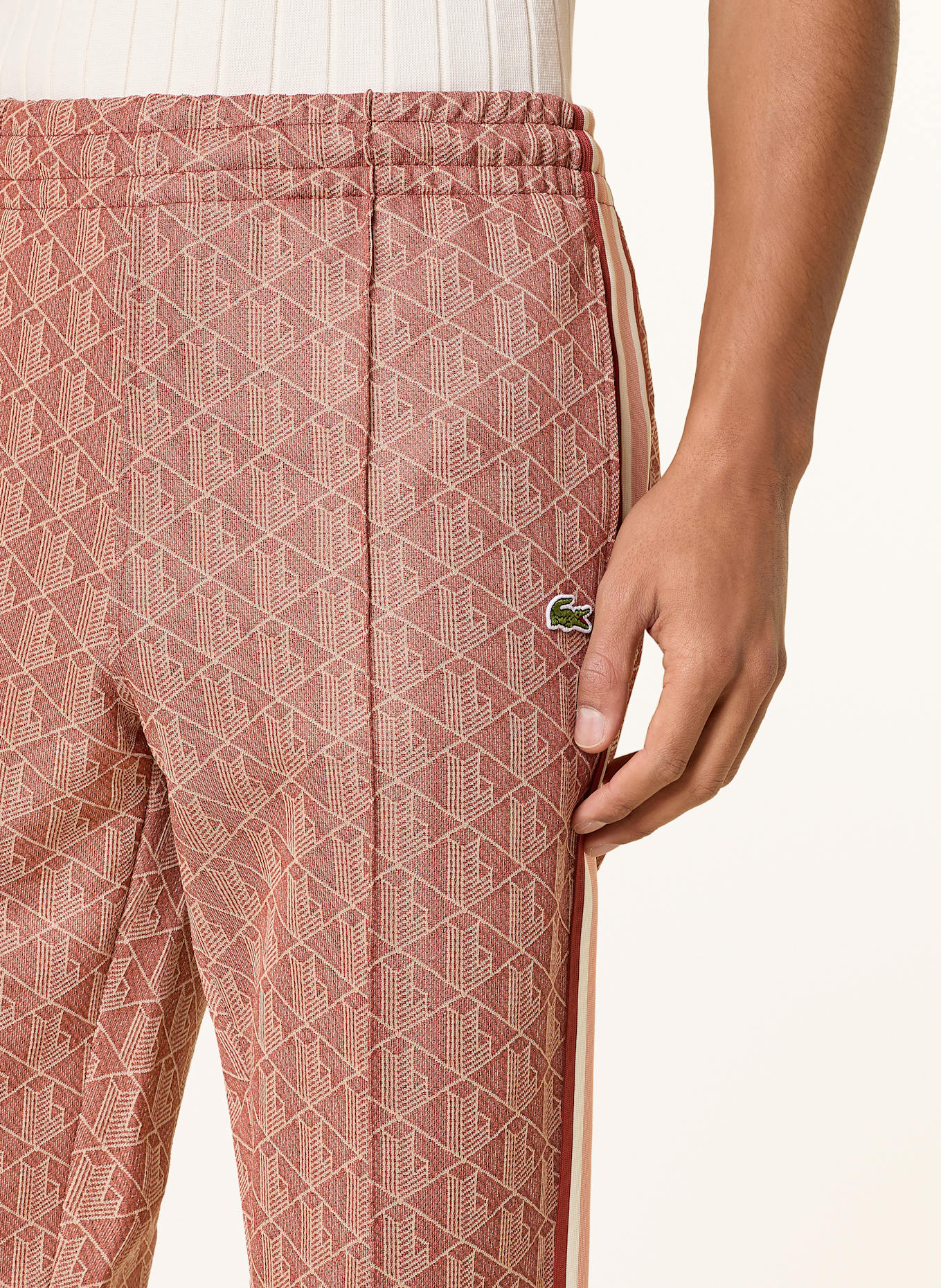 LACOSTE Track Pants: DUNKELORANGE/ LACHS/ BRAUN