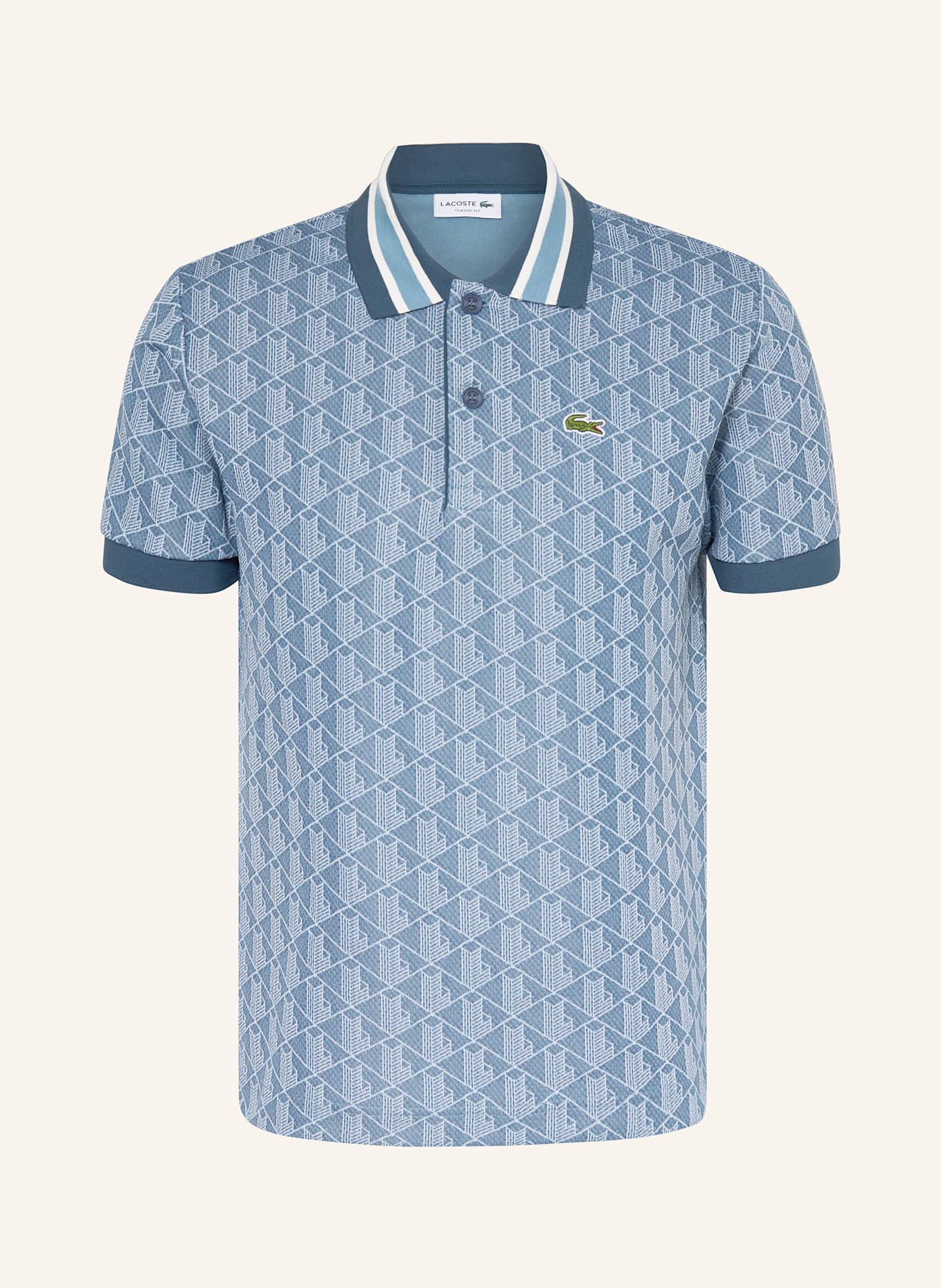 LACOSTE Žerzejová polokošile: MODRÁ / TMAVĚ MODRÁ