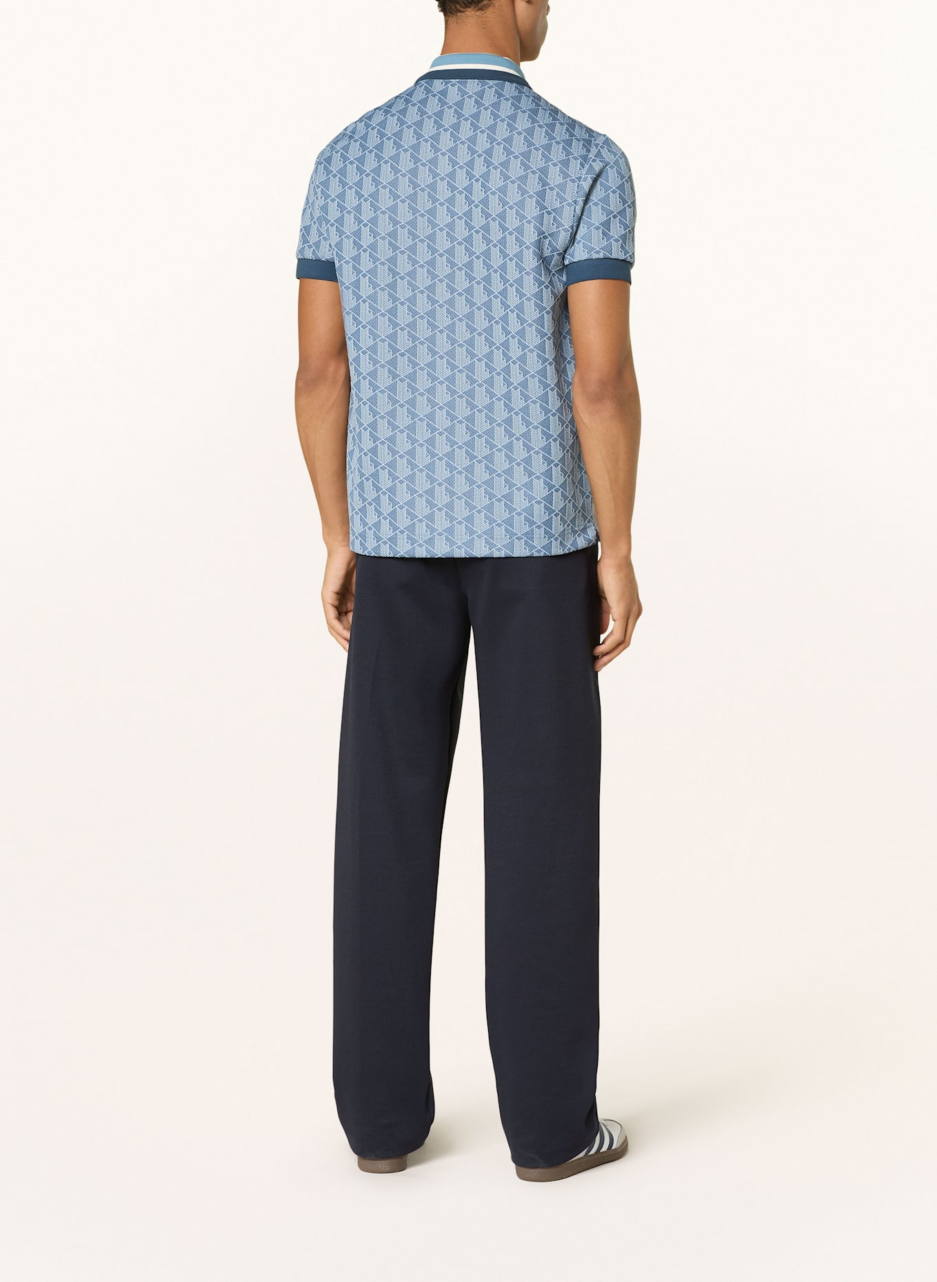 LACOSTE Žerzejová polokošile: MODRÁ / TMAVĚ MODRÁ