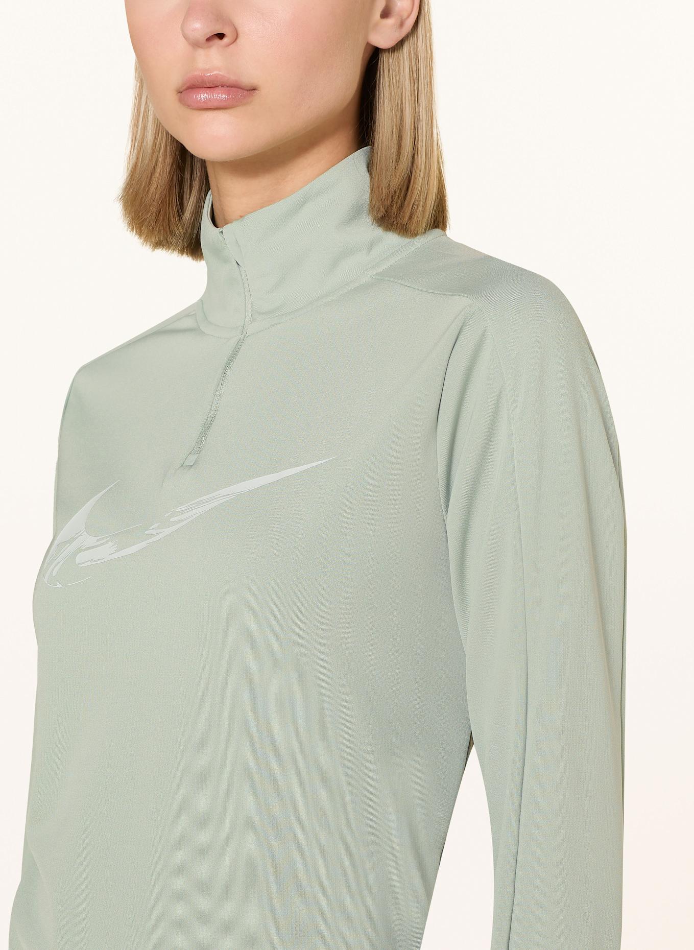 Nike Běžecké tričko SWOOSH: SVĚTLE ZELENÁ