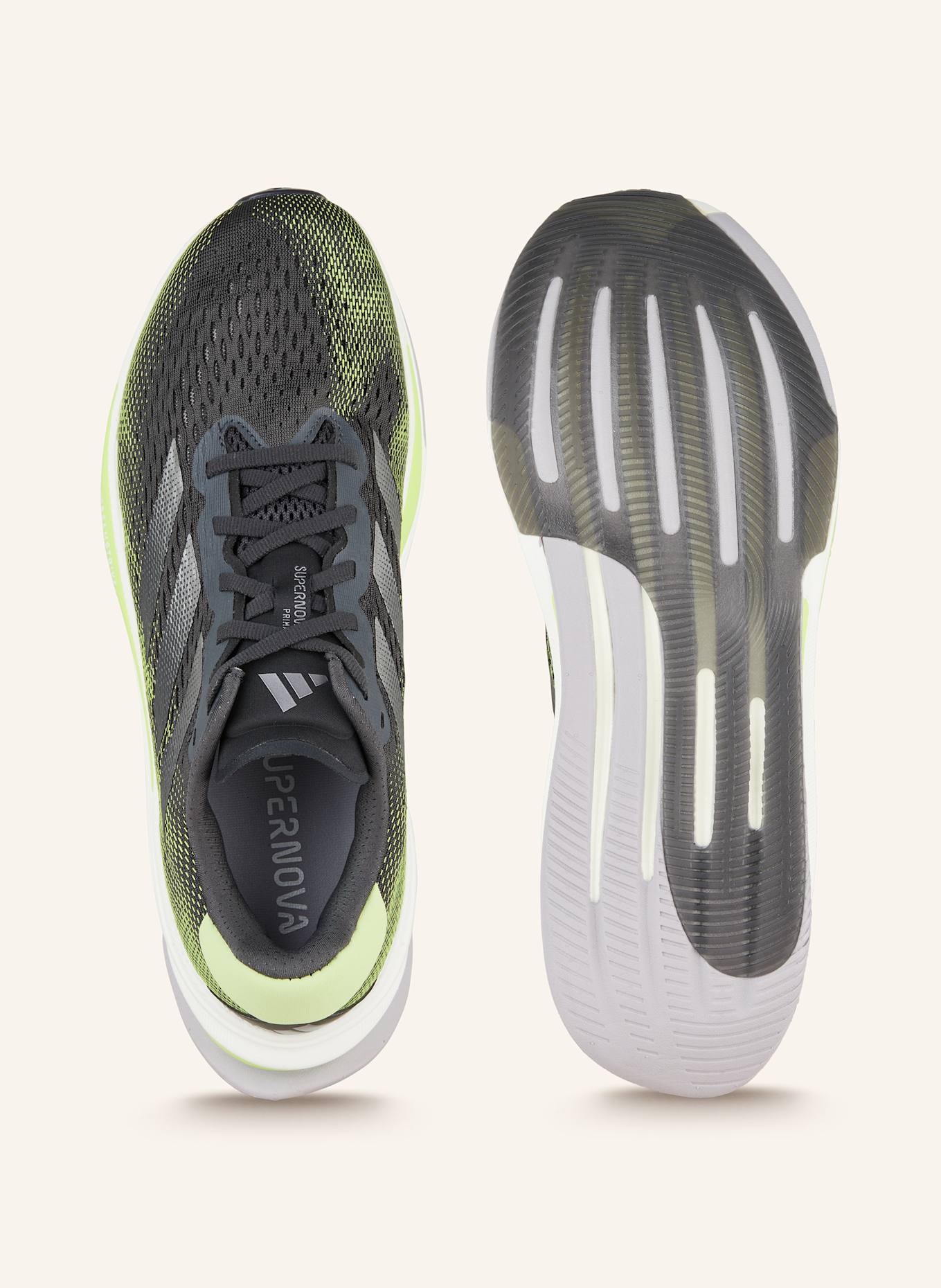 adidas Laufschuhe SUPERNOVA PRIMA: DUNKELGRAU/ GELB