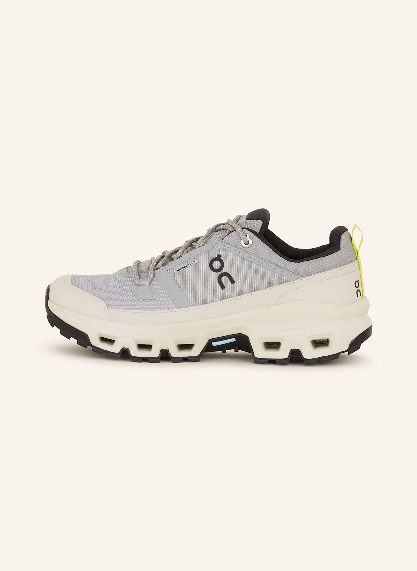 On Wanderschuhe CLOUDROCK LOW WP: GRAU / HELLGRAU