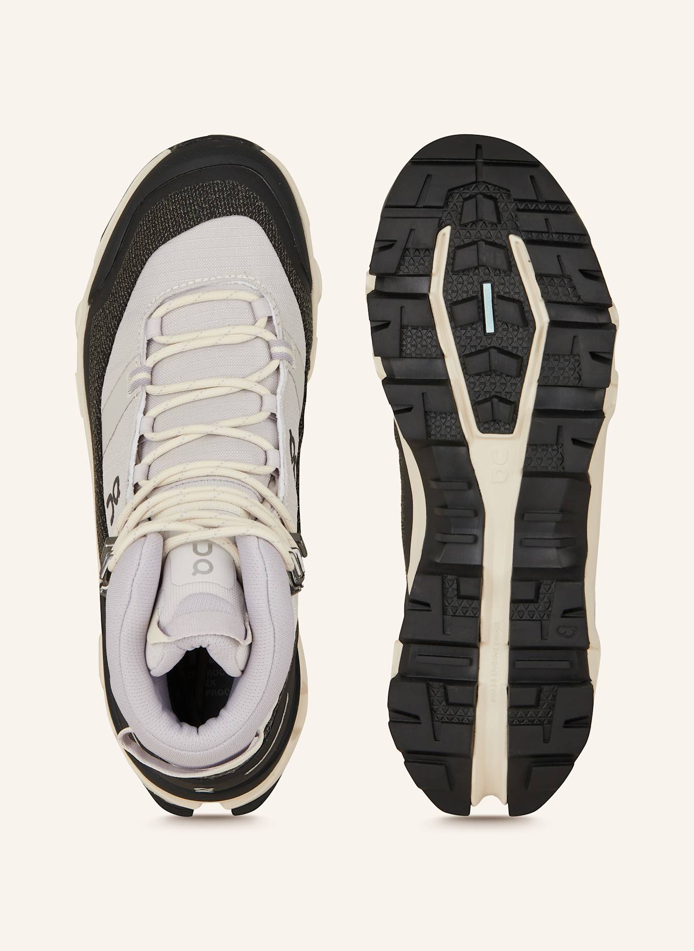 On CLOUDROCK TREK WP hiking shoes: GRAY / BLACK