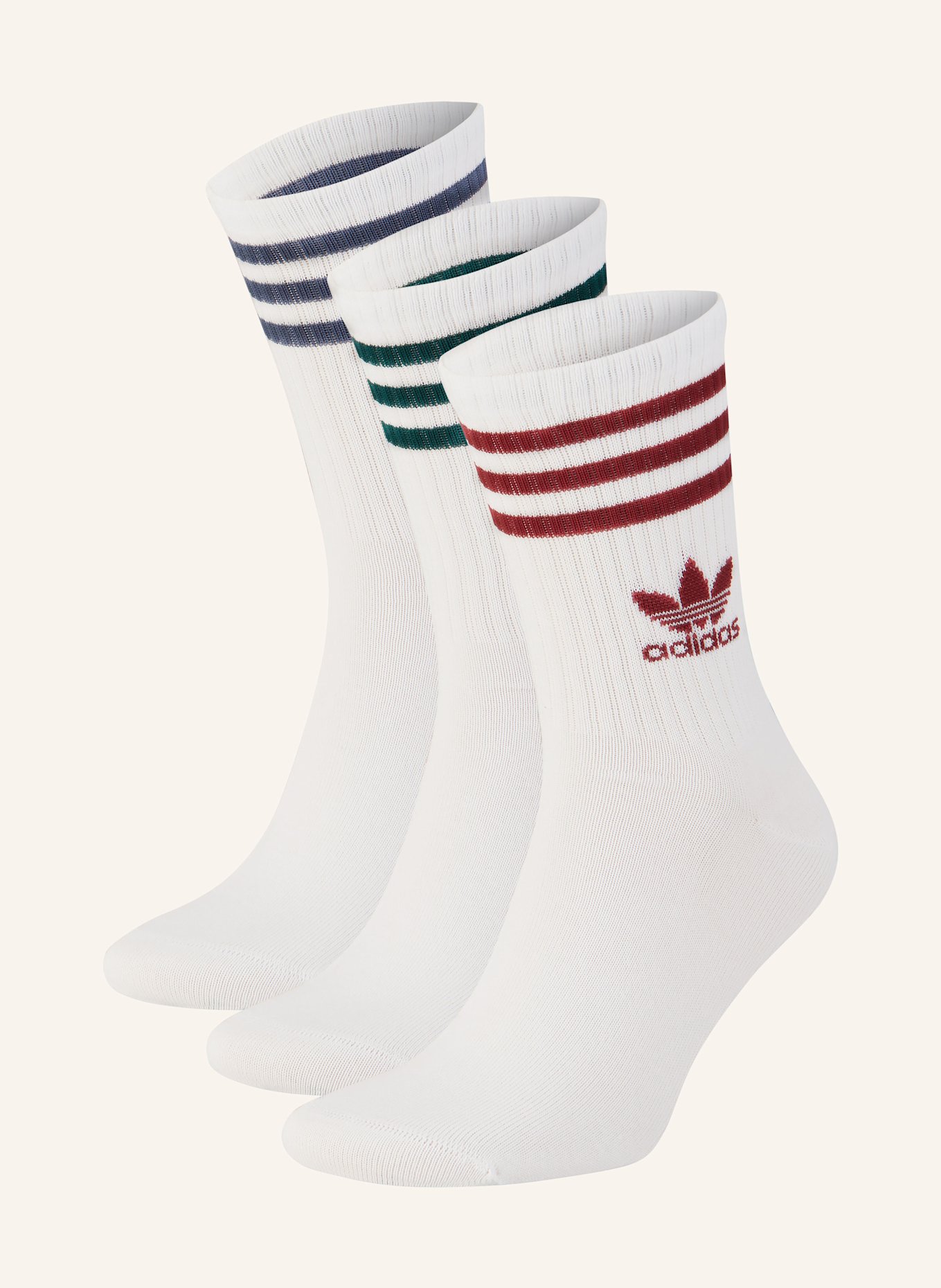 adidas Originals 3er-Pack Socken CREW: WHITE/PRERUB/PRLOIN/C