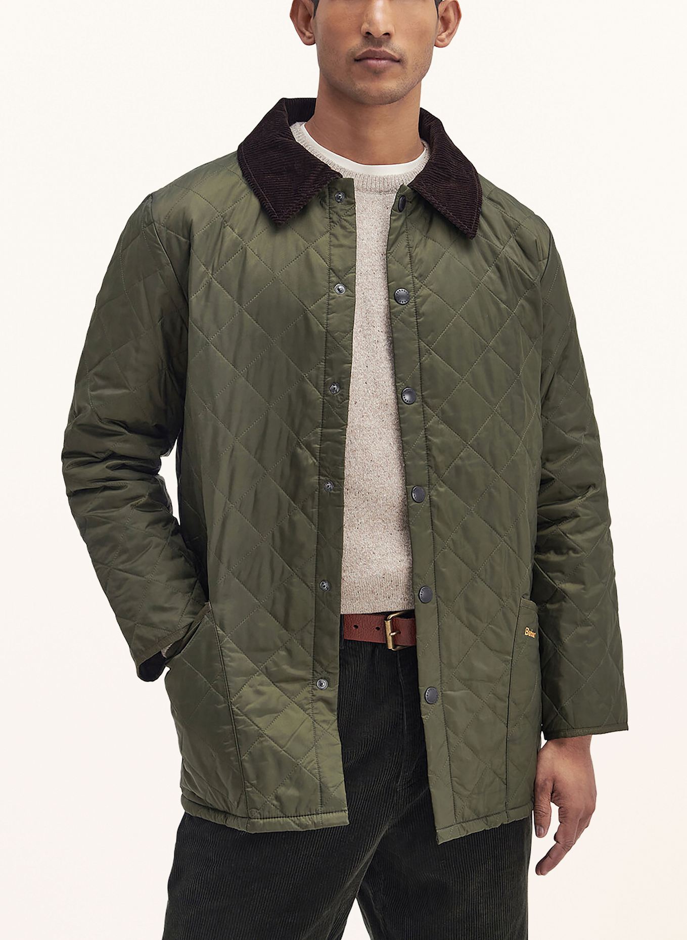 Barbour Kurtka pikowana HERITAGE LIDDESDALE: OLIWKOWY