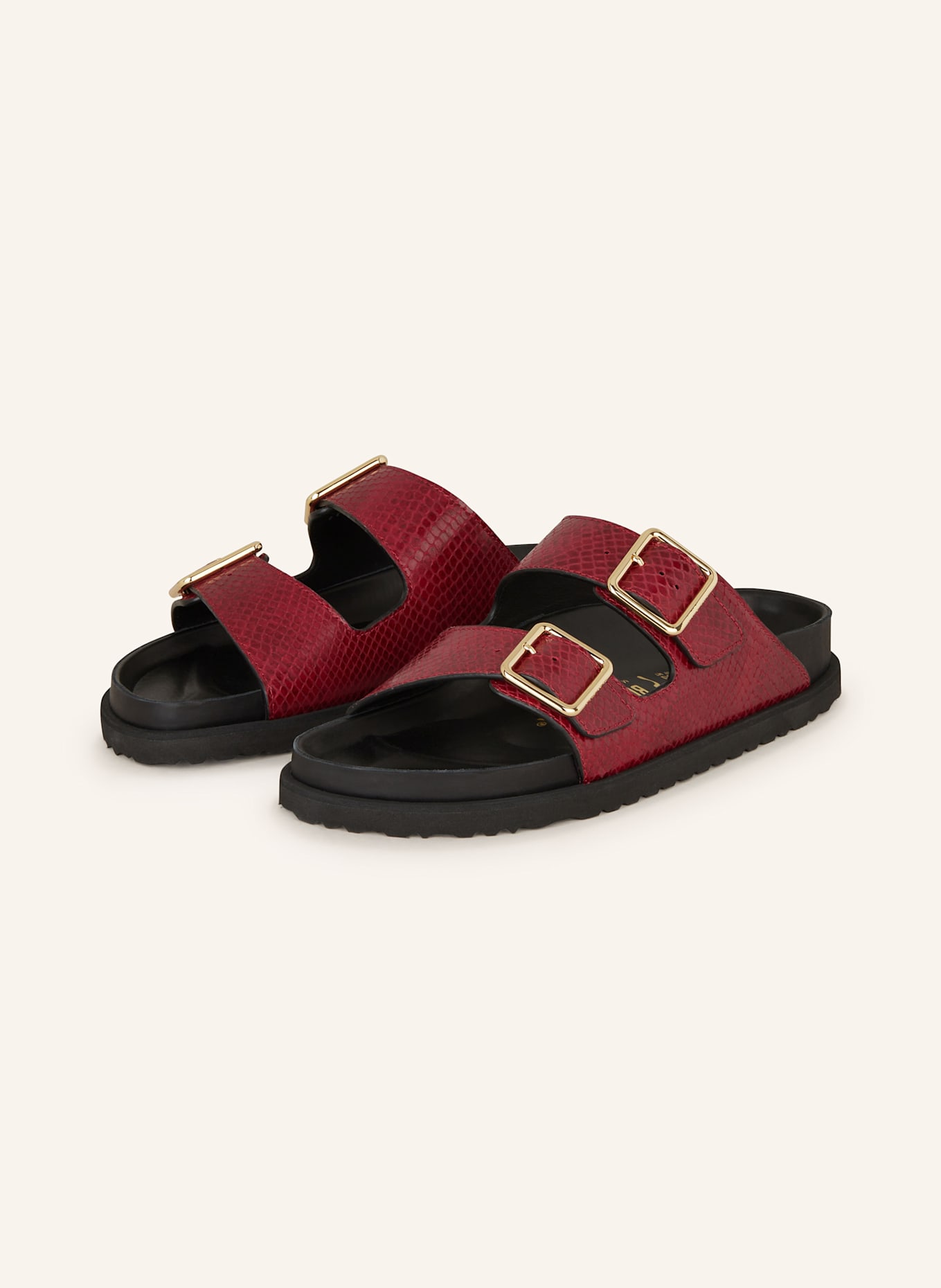 1774 BIRKENSTOCK Klapki ARIZONA LINDED 1774: CIEMNOCZERWONY / CZARNY
