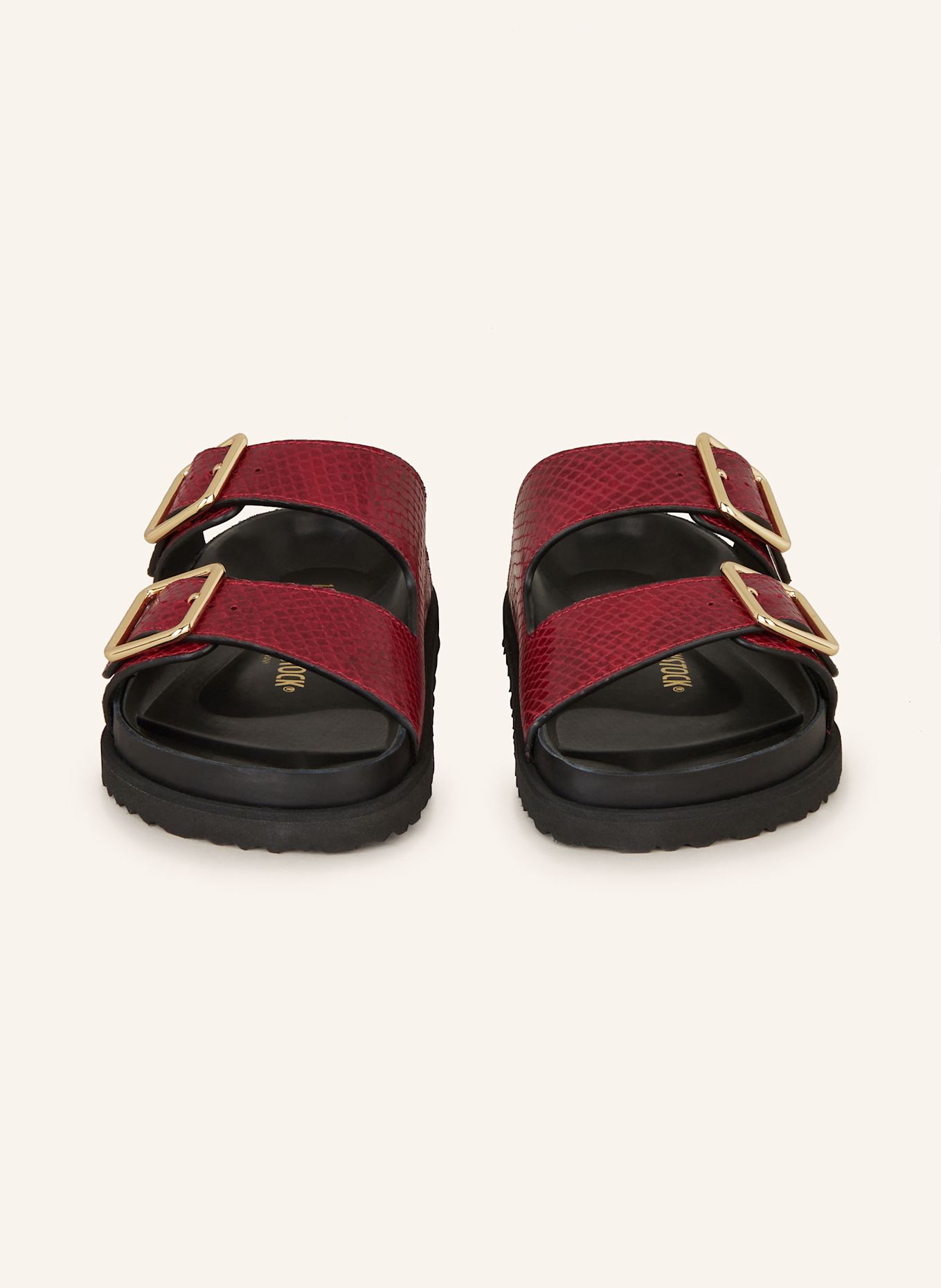 1774 BIRKENSTOCK Klapki ARIZONA LINDED 1774: CIEMNOCZERWONY / CZARNY