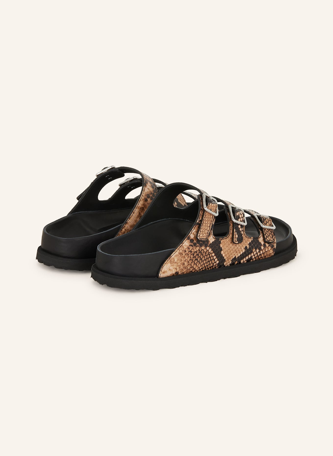 1774 BIRKENSTOCK Pantoletten FLORIDA LINED 1774, Farbe: HELLBRAUN/ SCHWARZ (Bild 2)