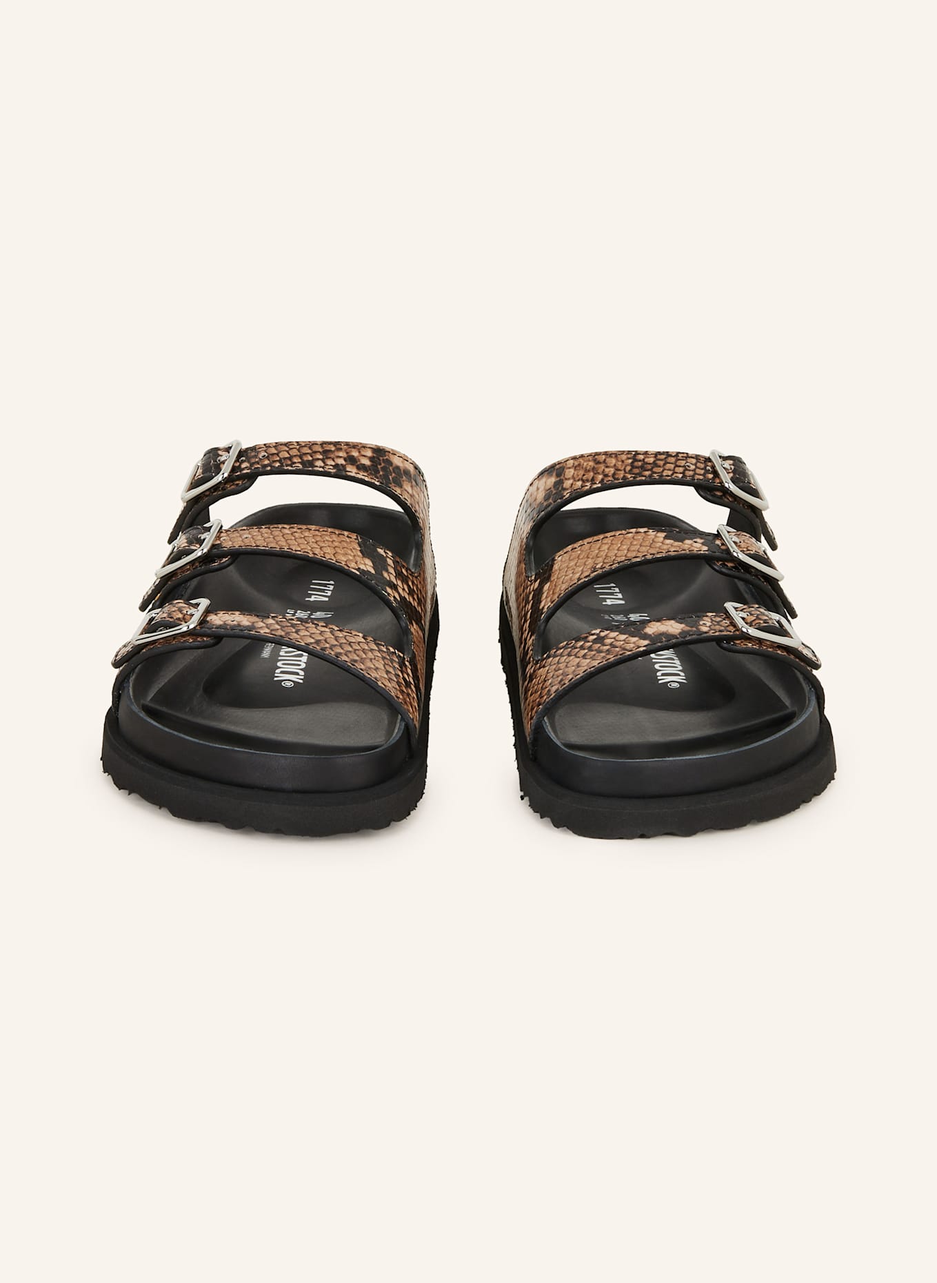 1774 BIRKENSTOCK Pantoletten FLORIDA LINED 1774, Farbe: HELLBRAUN/ SCHWARZ (Bild 3)