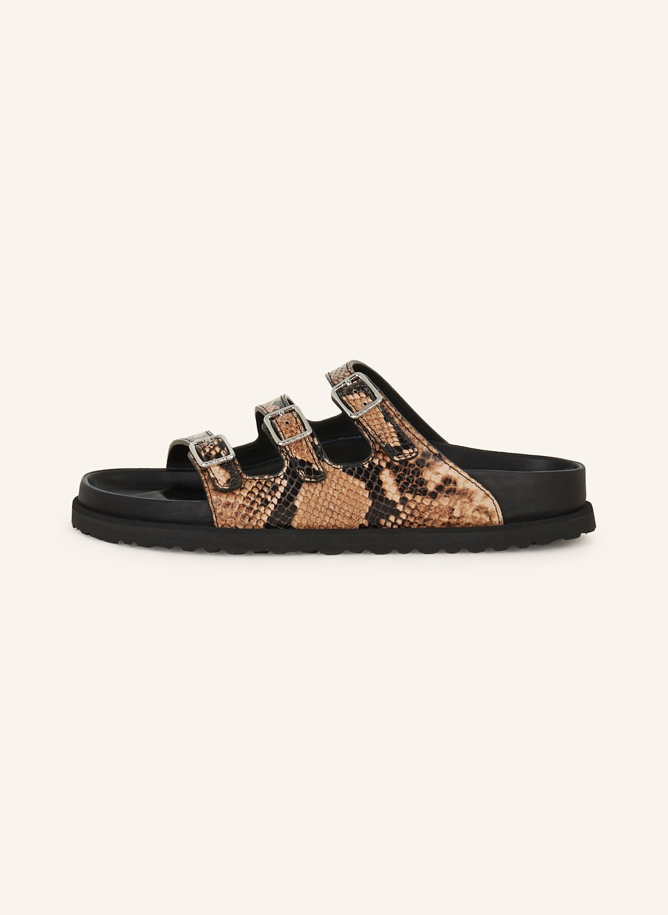 1774 BIRKENSTOCK Pantoletten FLORIDA LINED 1774, Farbe: HELLBRAUN/ SCHWARZ (Bild 4)
