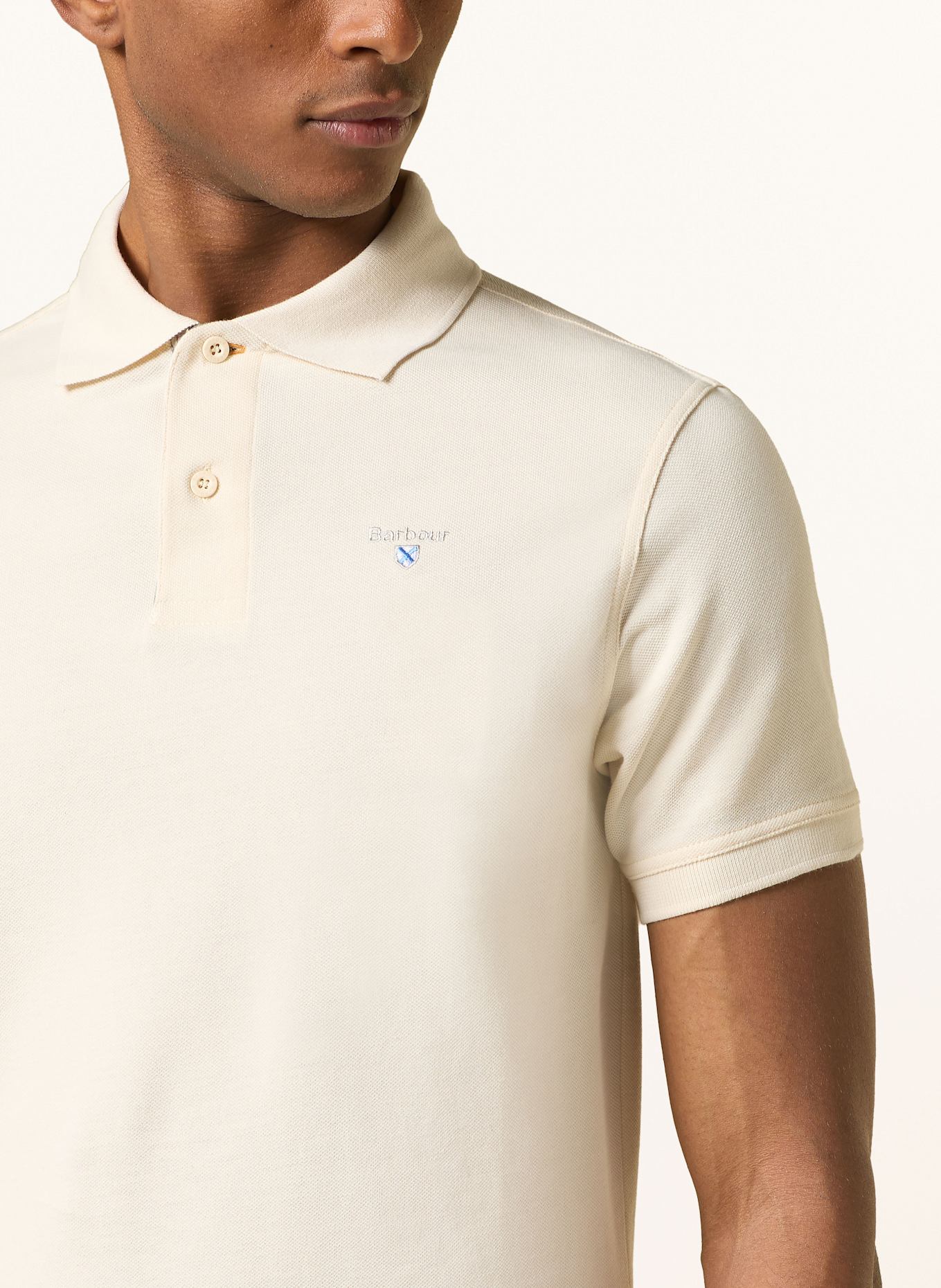 Barbour Piqué-Poloshirt: CREME