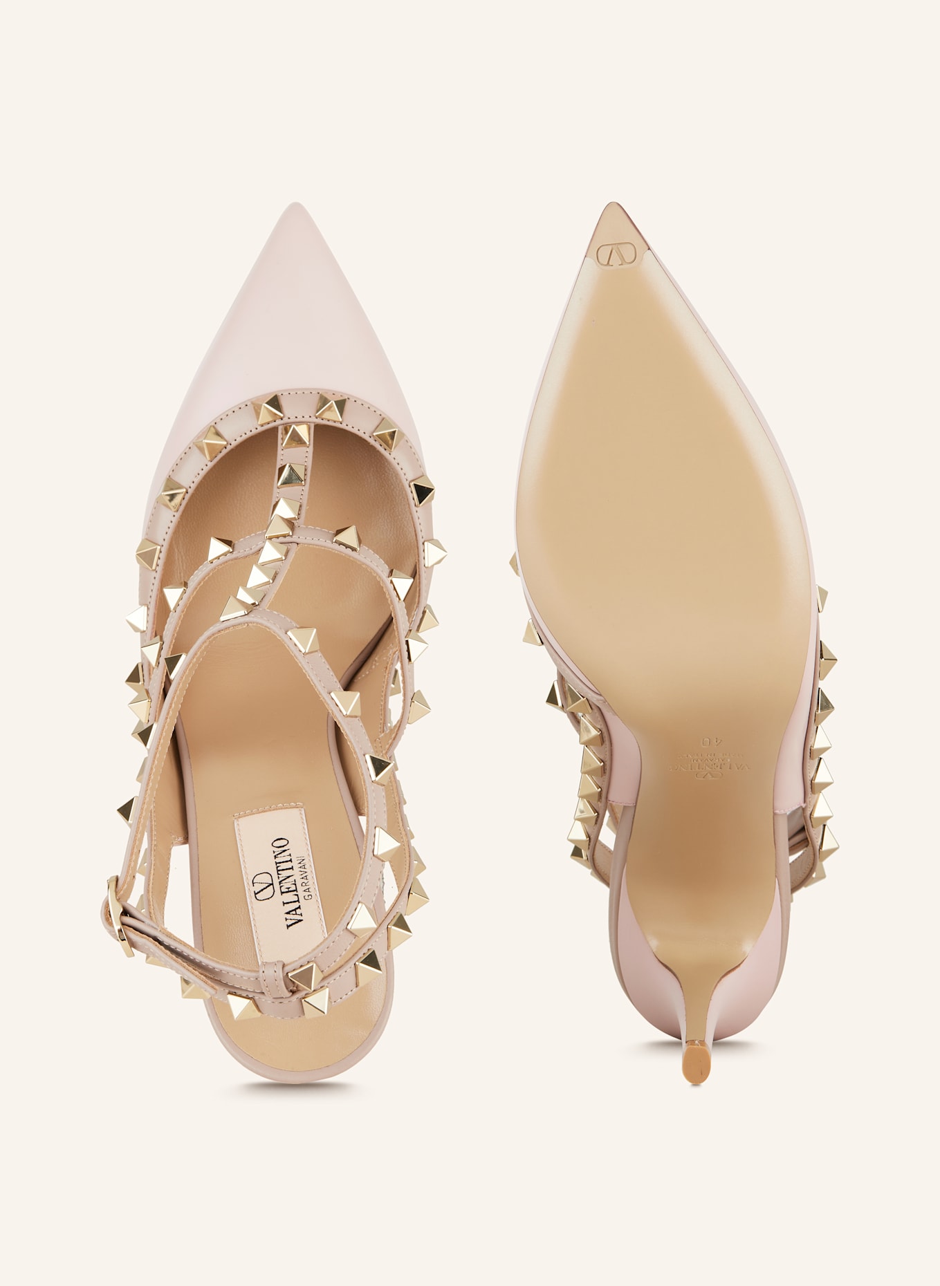 VALENTINO GARAVANI Sandaletten ROCKSTUD mit Nieten: ROSÉ