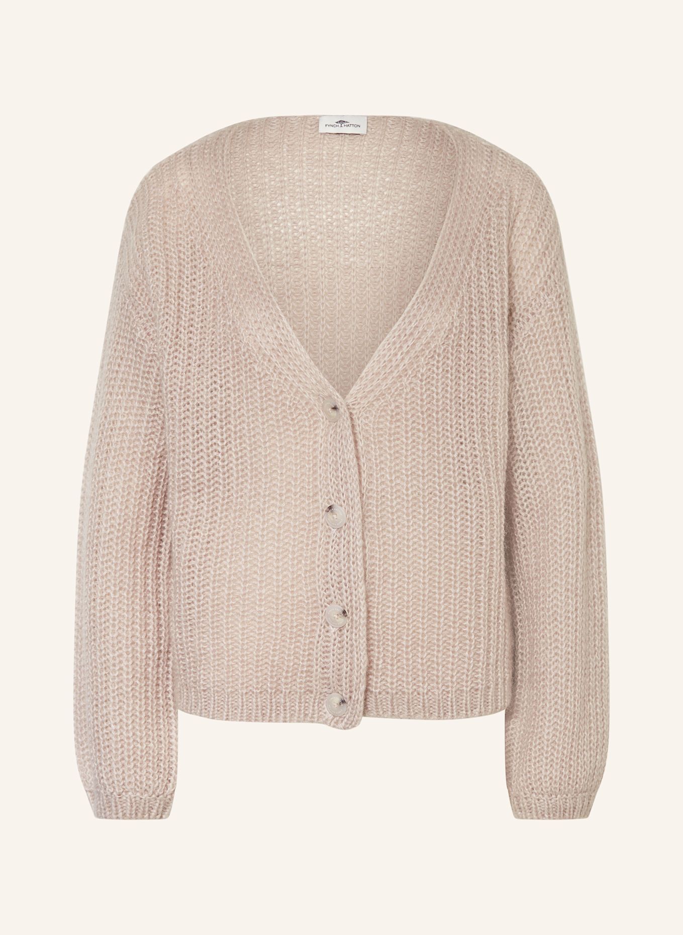 FYNCH-HATTON Strickjacke mit Mohair: HELLGRAU