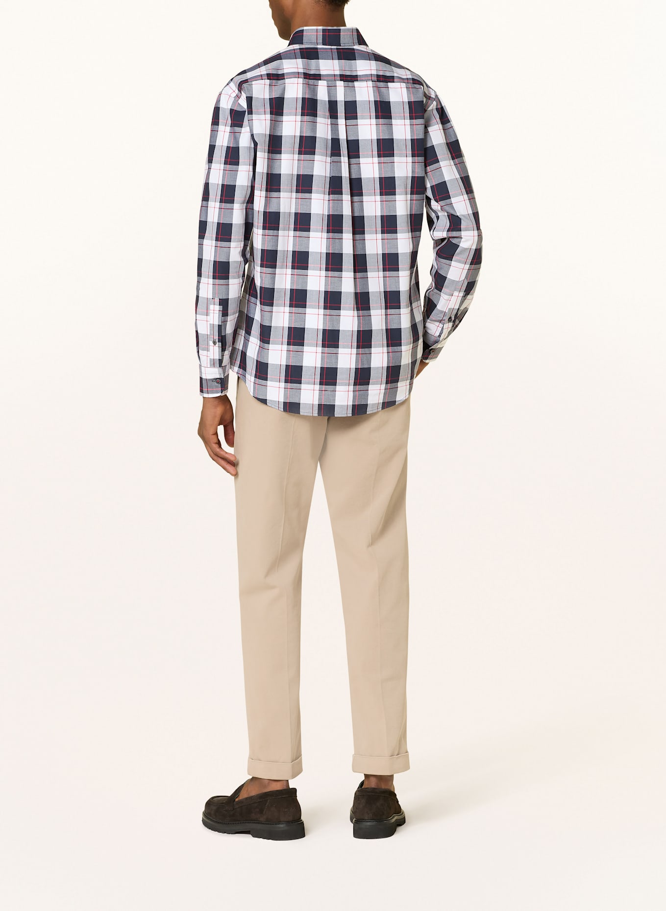 FYNCH-HATTON Shirt comfort fit: WHITE / DARK BLUE / RED