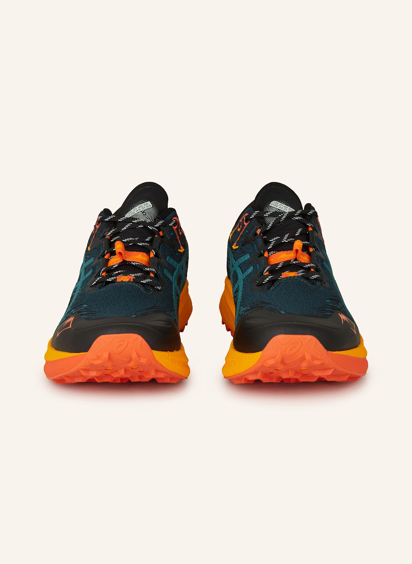 ASICS Trailrunning-Schuhe FUJI LITE 5: SCHWARZ/ PETROL/ ORANGE