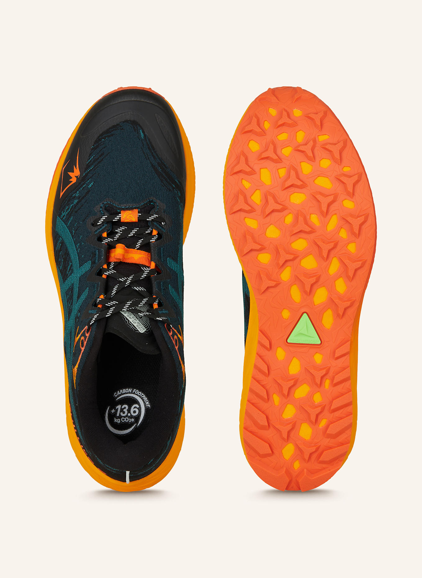 ASICS Trailrunning-Schuhe FUJI LITE 5: SCHWARZ/ PETROL/ ORANGE