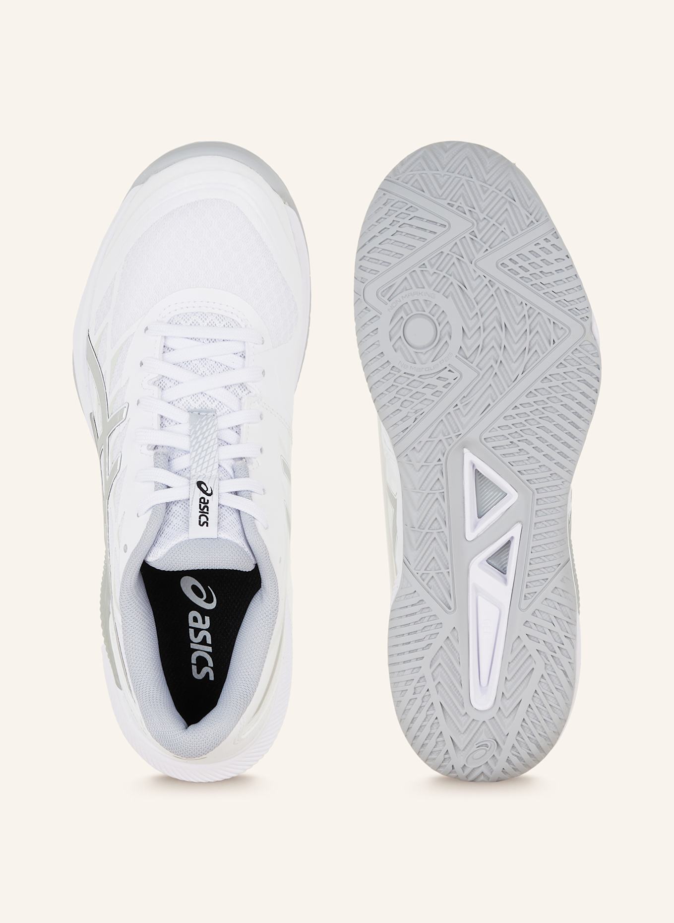 ASICS Indoorschuhe GEL-TACTIC 12: WEISS / SILBER