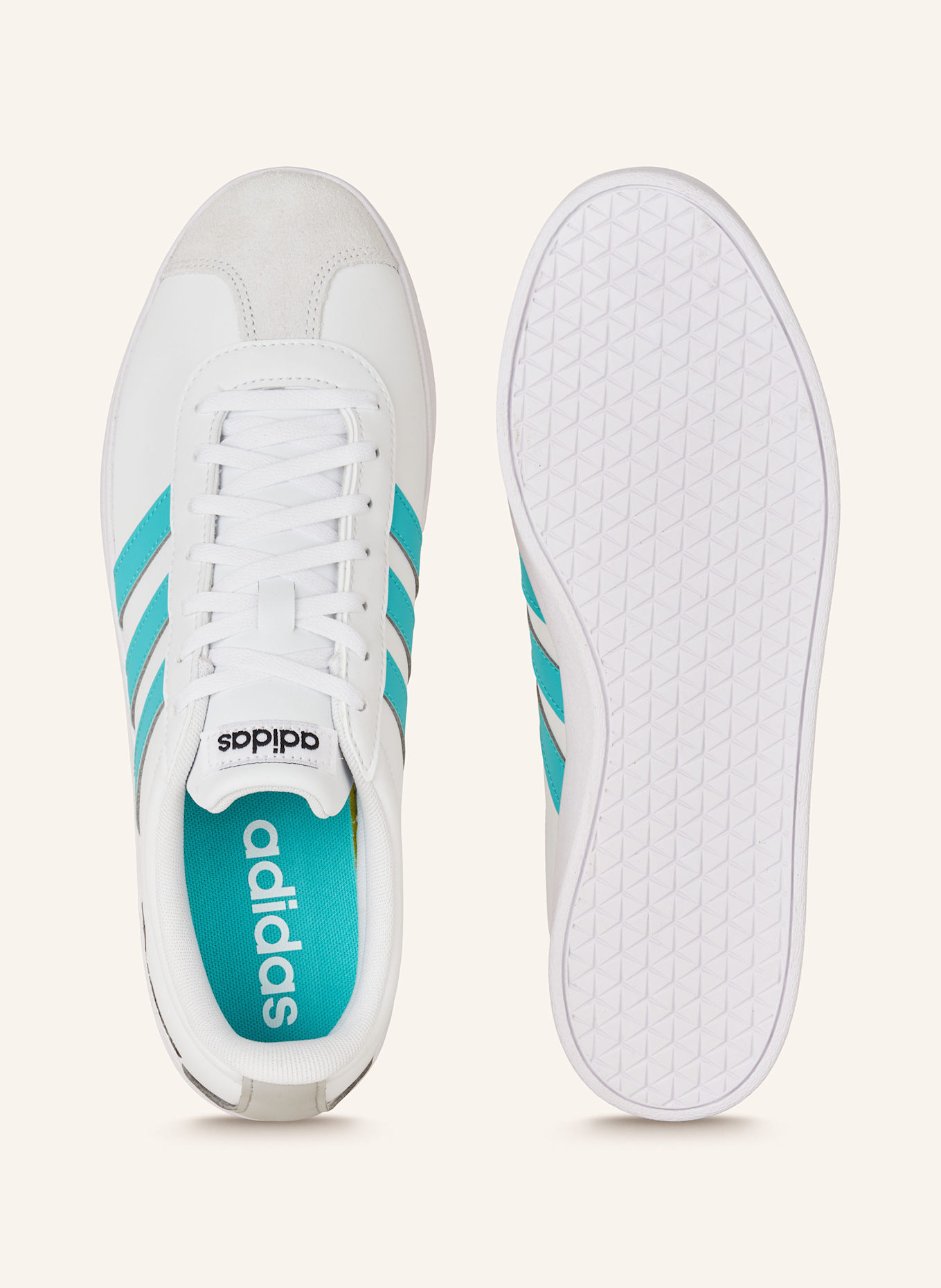 adidas Sneaker MERCEDES - AMG PETRONAS FORMULA ONE TEAM VL COURT: WEISS/ TÜRKIS