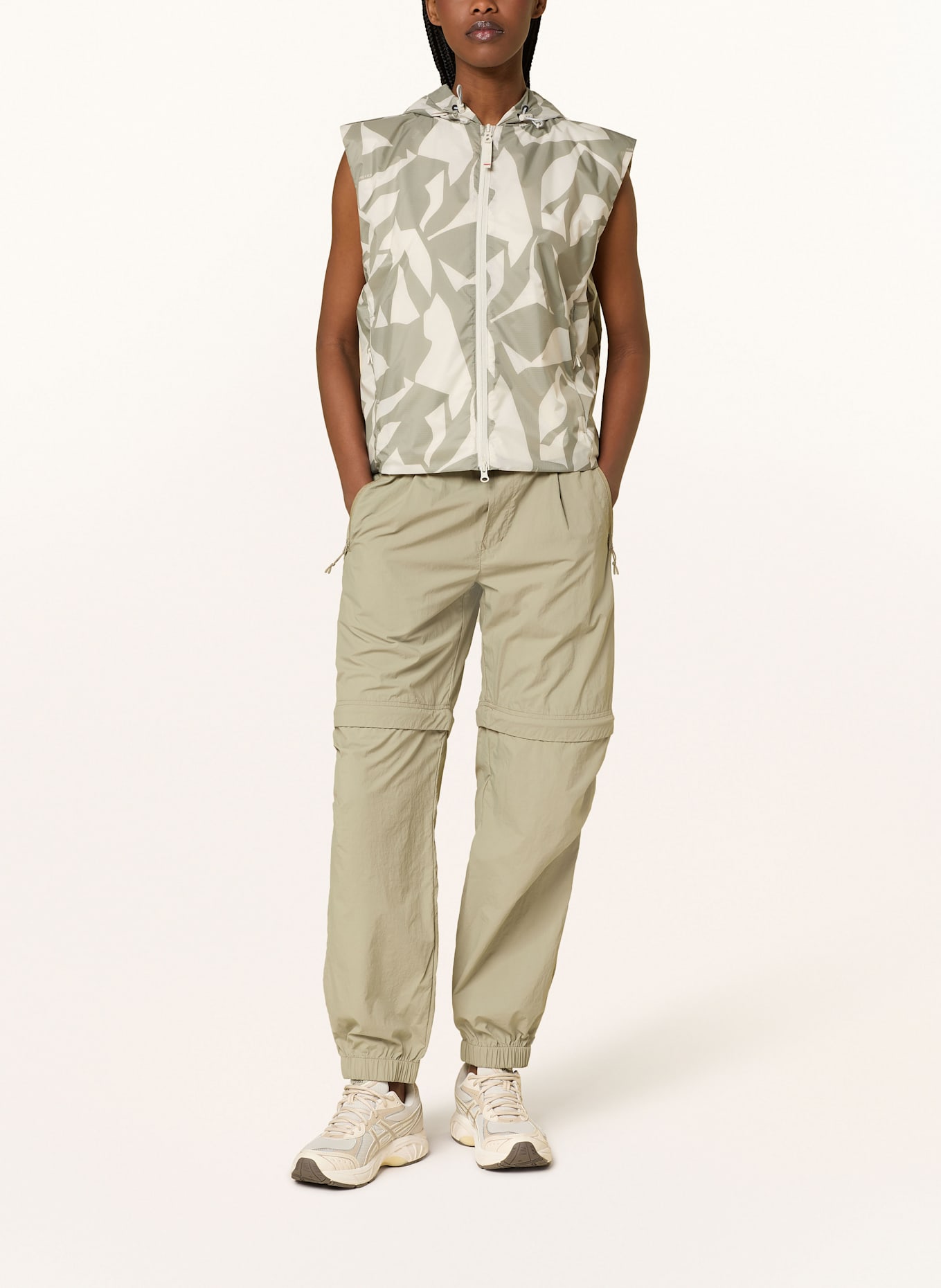 FIRE+ICE Funkční bunda SUMI s odnímatelnými rukávy: OLIVOVÁ / KRÉMOVÁ