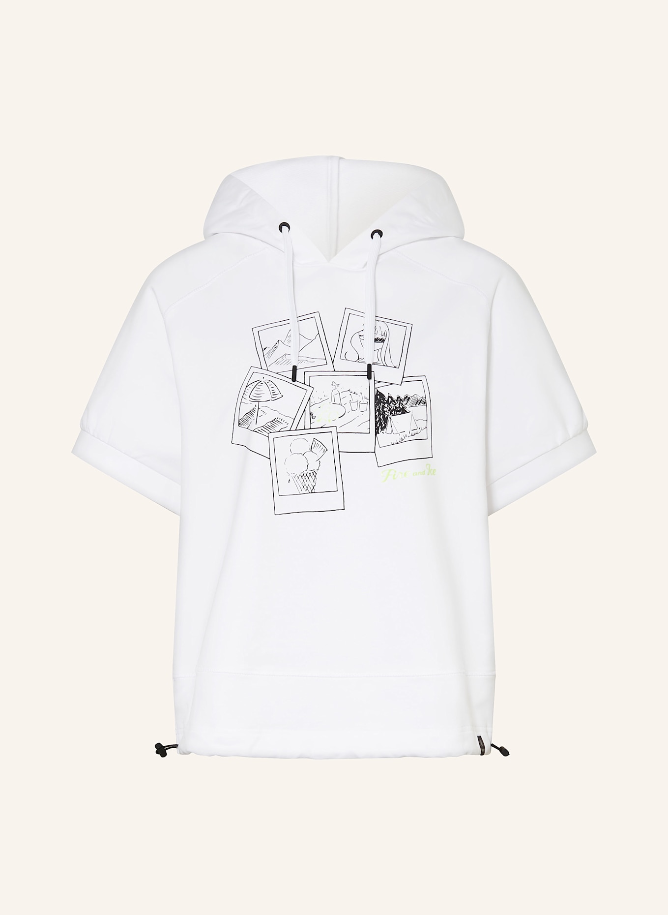 FIRE+ICE Hoodie SHARON2: WHITE / BLACK