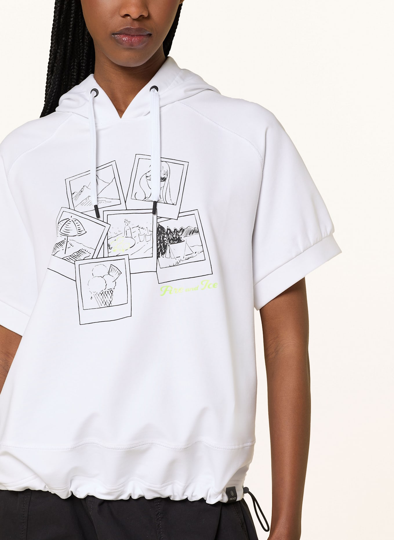 FIRE+ICE Hoodie SHARON2: WHITE / BLACK