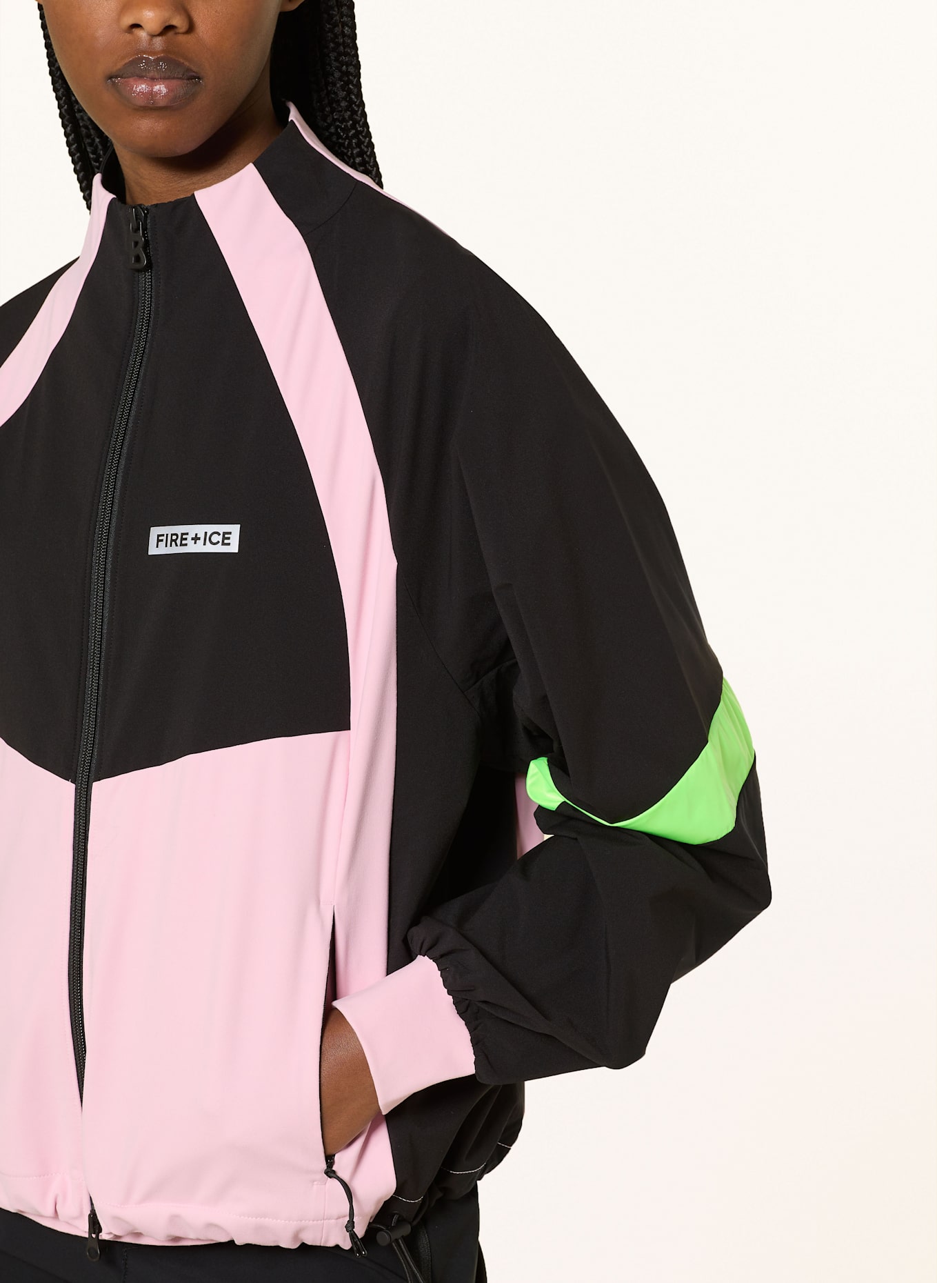 FIRE+ICE Funktionsjacke ALINA: SCHWARZ / ROSA / NEONGRÜN