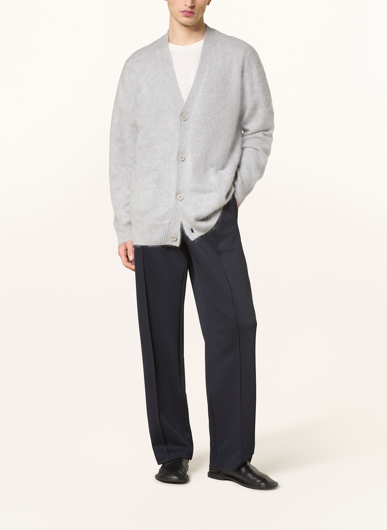 LISA YANG Strickjacke DEVEAN aus Cashmere: HELLGRAU