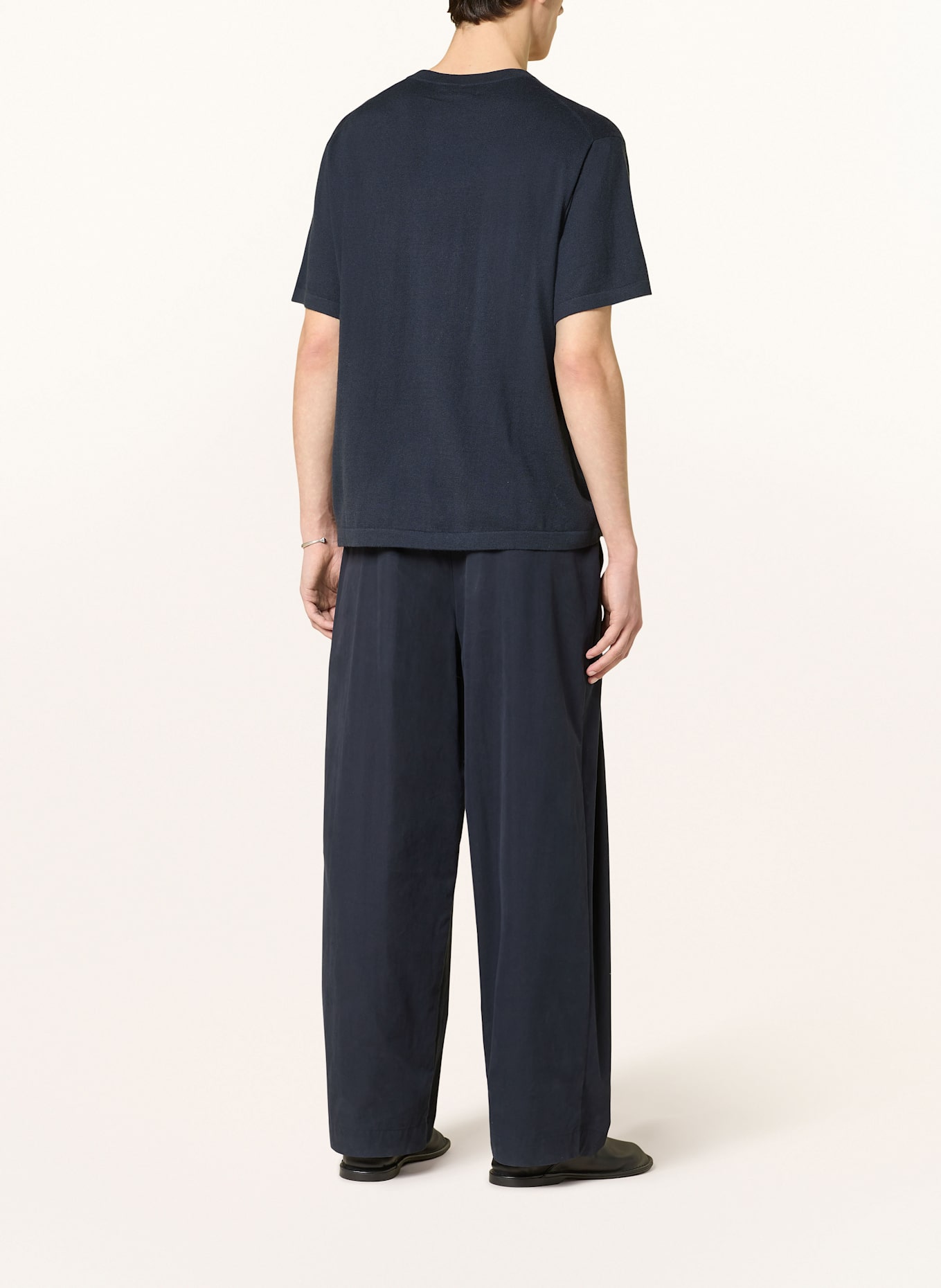 LISA YANG Úpletové tričko BRADLEY s kašmírem: TMAVĚ MODRÁ